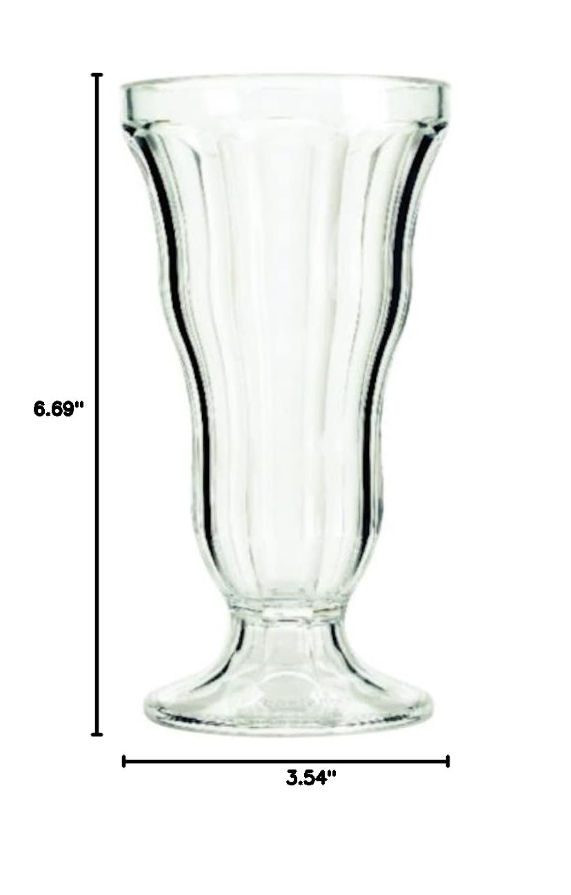 BBP 12-Piece Sundae Glasses Set - 340ml (11.5oz) Tall & Stylish Ice Cream Dessert Cups - 170x90mm Clear Glass Tumblers for Restaurants, Parties, and Home Entertaining