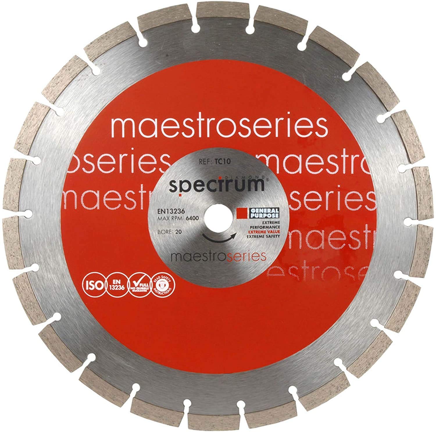 Premium Spectrum Maestro 10mm General Purpose Diamond Blade - 350/20mm for Cutting Tile, Concrete & Stone | Ideal for Construction & DIY Projects