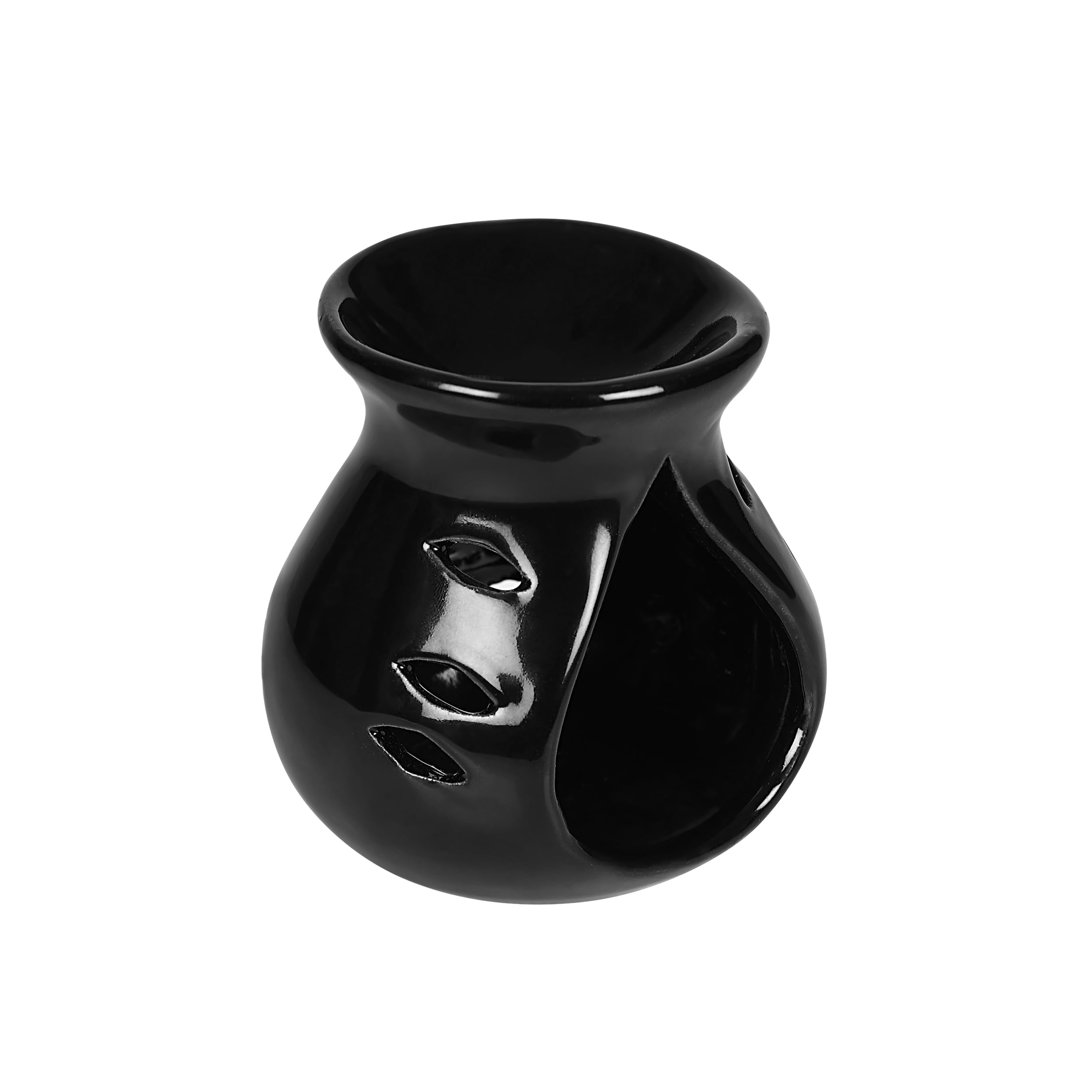 PROSPERRO LUMO Ceramic Clay Candle Operated Aroma Diffuser - Black Home Decor for Relaxation & Aromatherapy | Perfect for Bedroom, Bathroom & Living Room