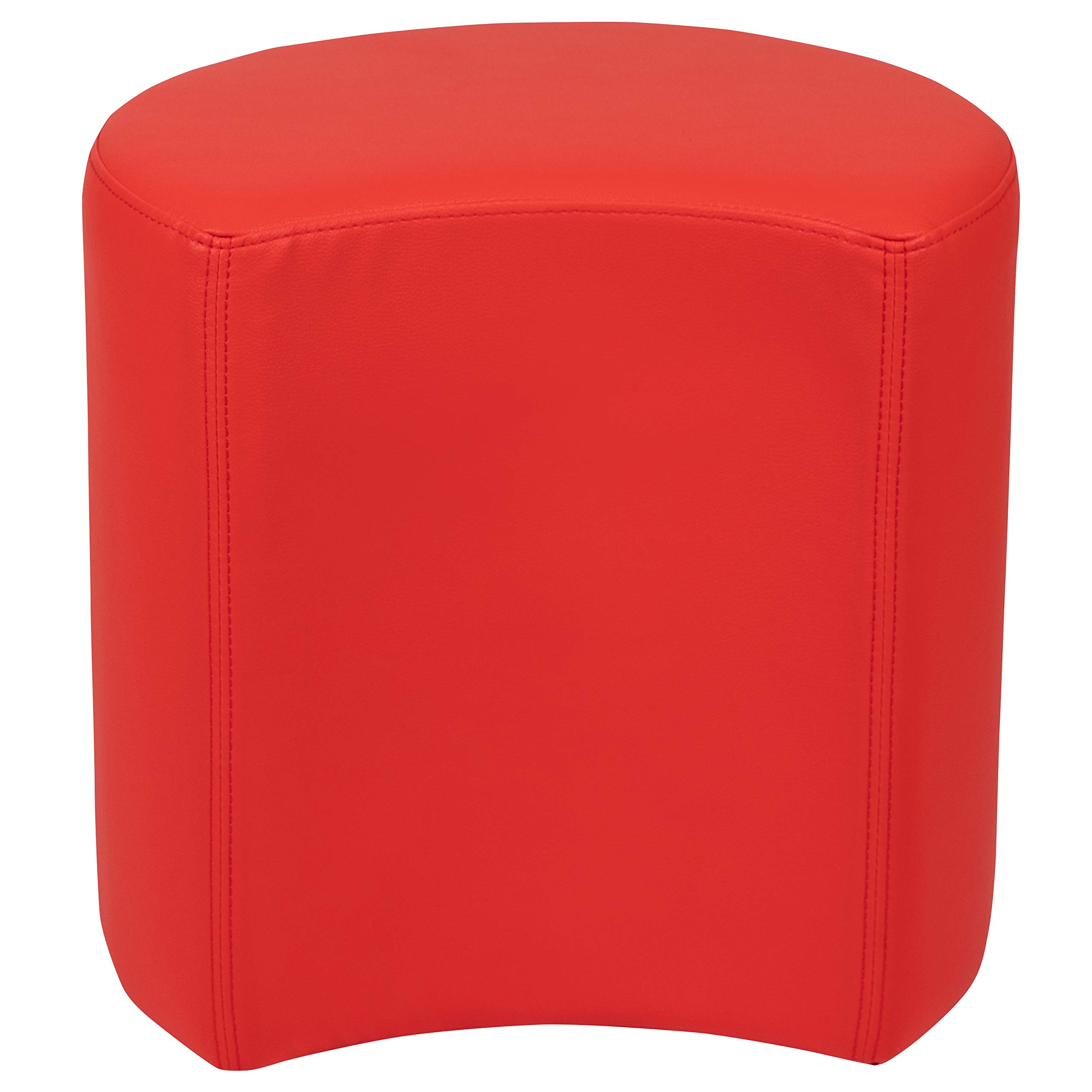 EMMA & OLIVER 18 Inch Soft Seating Flexible Moon Chair for Kids - Red Bean Bag Style Floor Seat for Classrooms, Playrooms, and Common Spaces - Perfect for Reading Nooks, Relaxation & Sensory Rooms