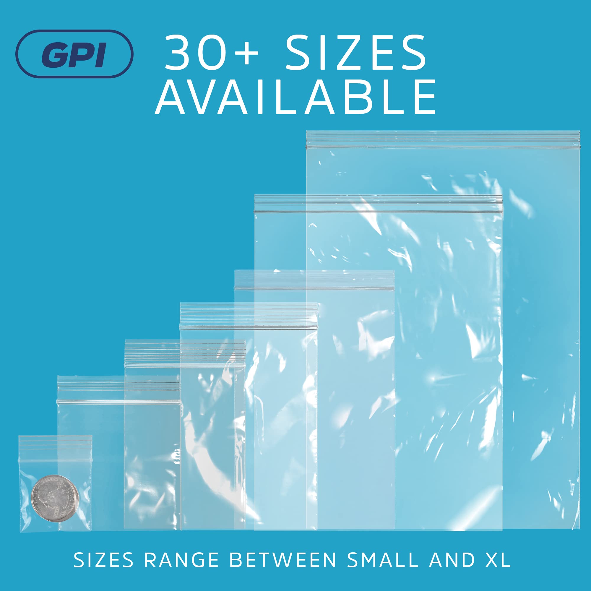 15x15 Inch Clear Reclosable Plastic Zip Bags - Bulk Pack of 1000, 2 Mil Thick Durable Poly Baggies with Resealable Zipper Top - Perfect for Travel Storage, Food Packaging, Craft Supplies & Shipping Supplies