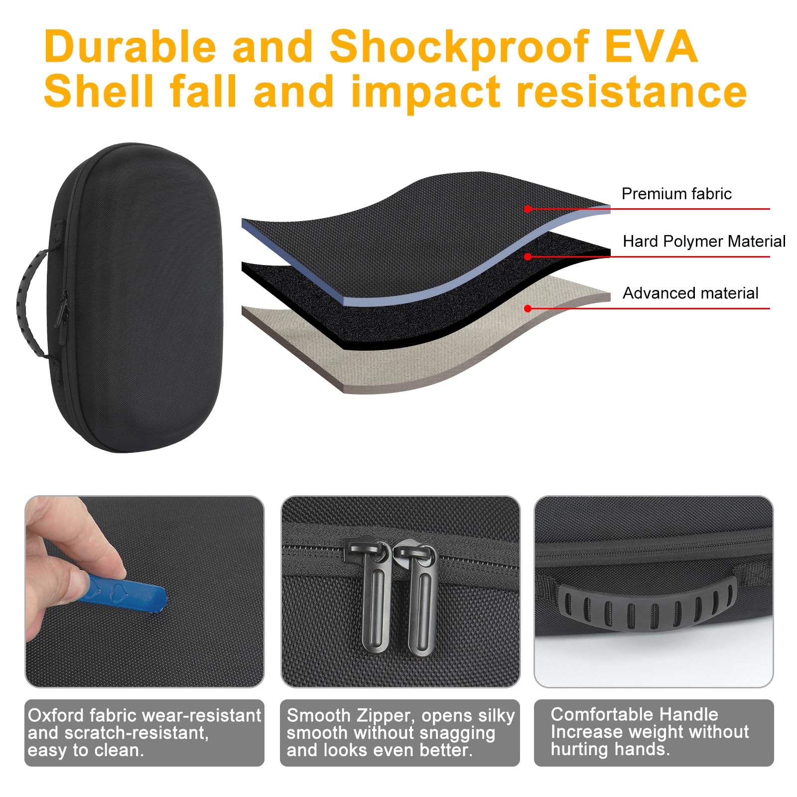 Premium Hard Travel Case for Meta Quest 3S/Quest 3 & Pico 4 Ultra VR Headset - Waterproof Shockproof Protective Storage with Custom Compartments & Mesh Pocket for Controllers & Accessories - Ideal for Gaming, Travel & VR Enthusiasts