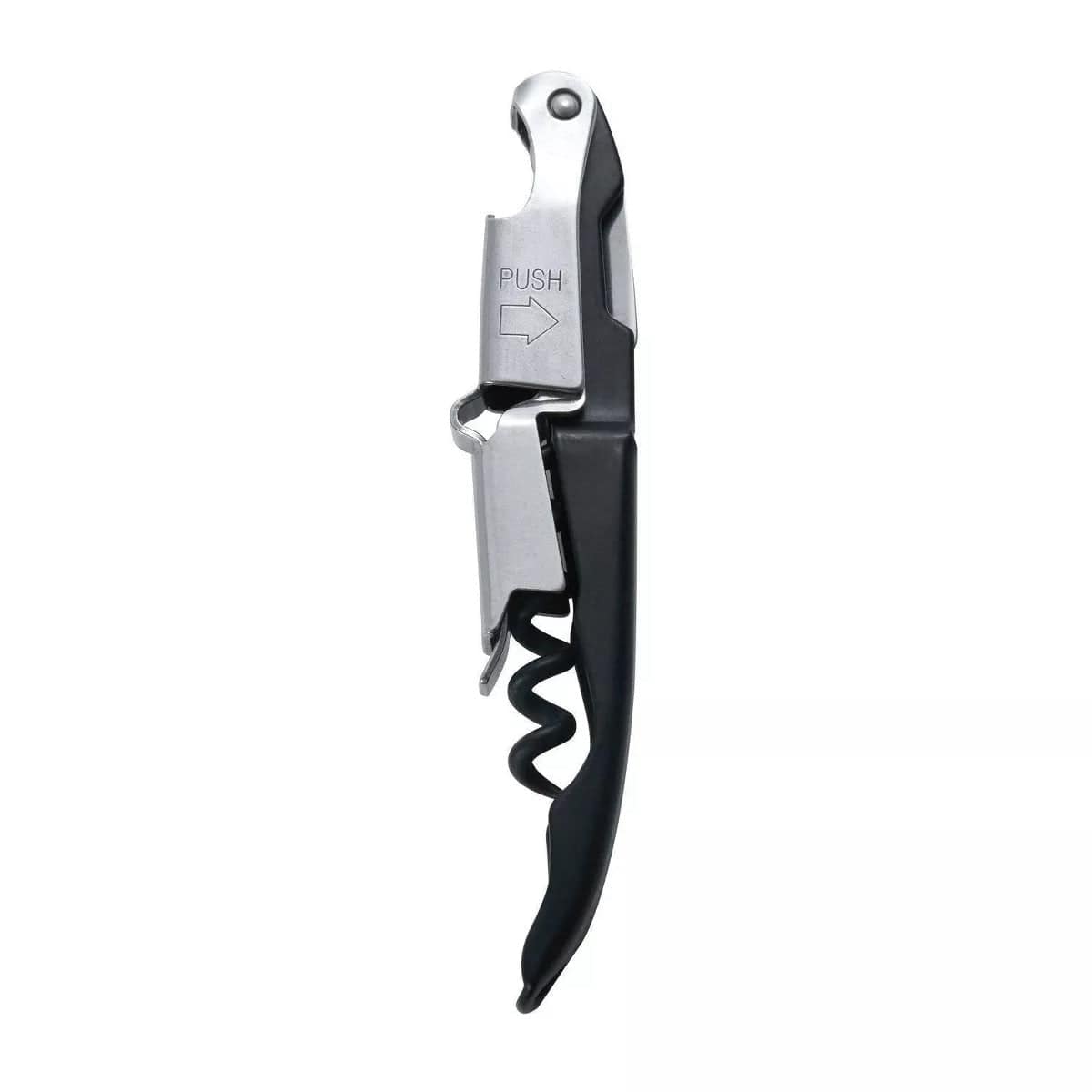 Houdini Zippity 2 Step Corkscrew - Black | Premium Wine Bottle Opener for Home, Parties & Gifts | Easy-to-Use Corkscrew with Ergonomic Design