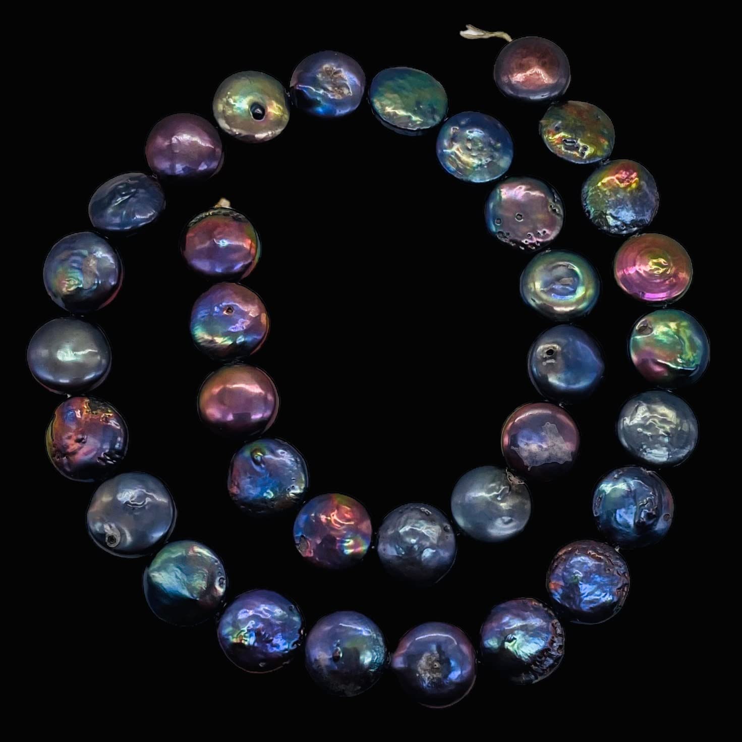 Rainbow Peacock Coin Freshwater Pearl Strand - 104481 for DIY Jewelry Making, Beading, Necklaces & Bracelets - Perfect for Crafting, Gifts & Fashion Accessories