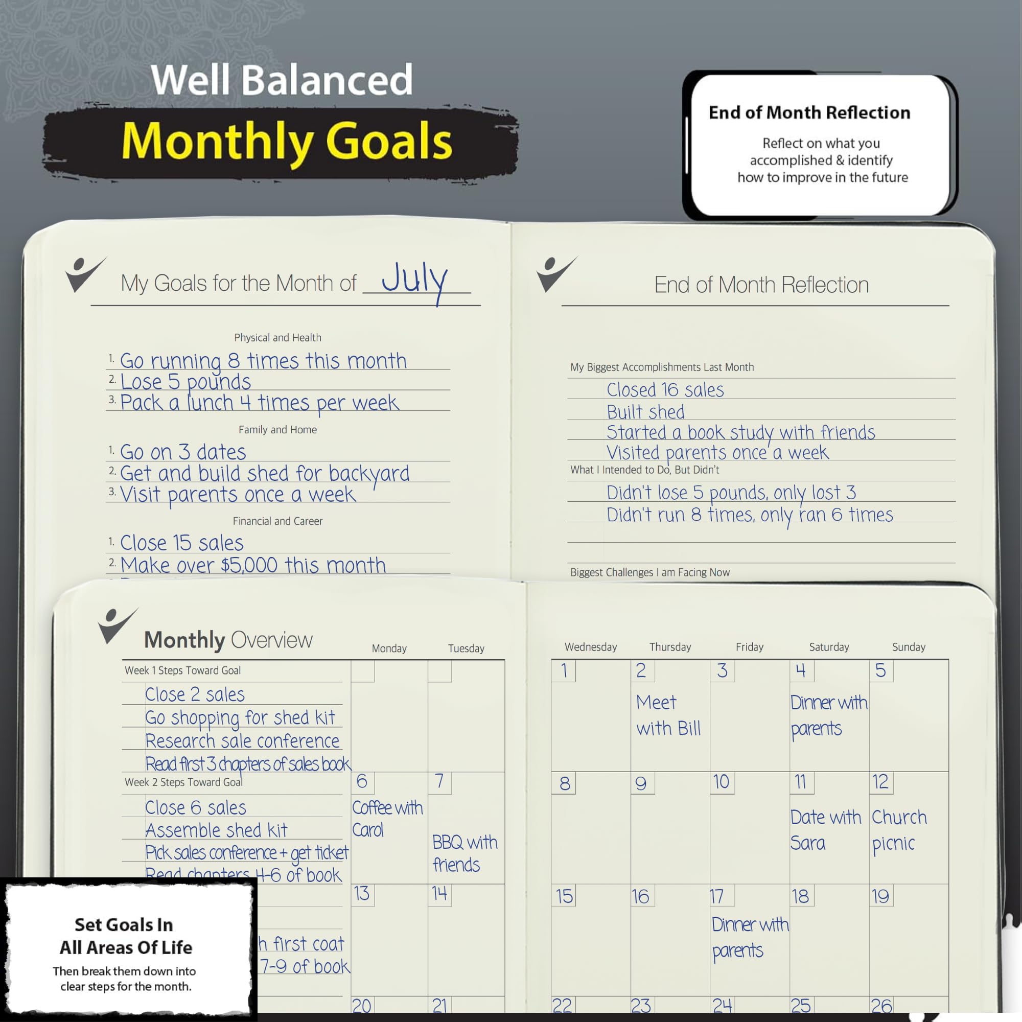 2024-2025 Undated 90-Day Planner - Weekly Productivity Journal with Habit Tracker, Goal Setting & Inspirational Quotes | Premium Leather Cover & Almond Pages (Black) | Perfect for Work, School & Personal Organization