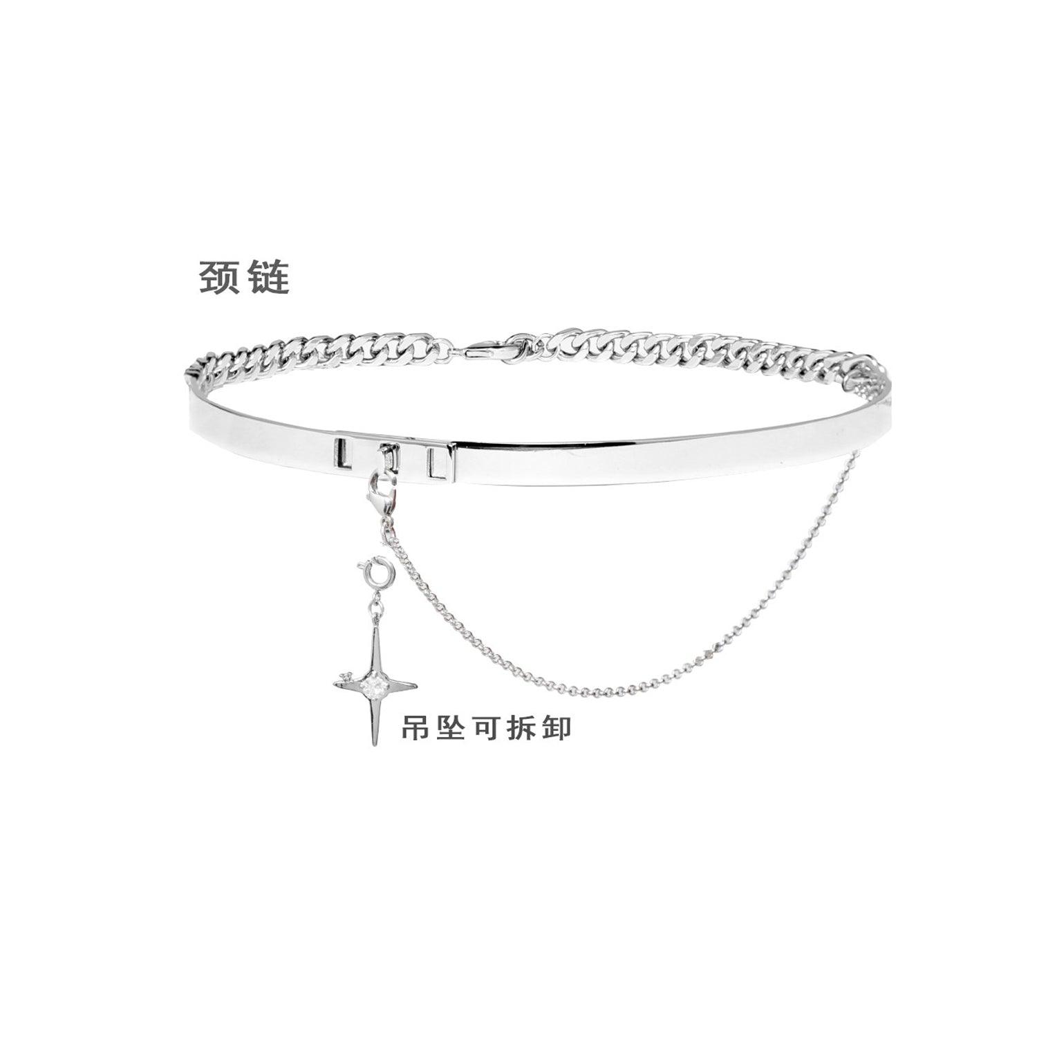 18k Platinum Plated Star Trails Necklace Set - Elegant Choker for Women, Perfect for Evening Parties, Weddings & Special Occasions