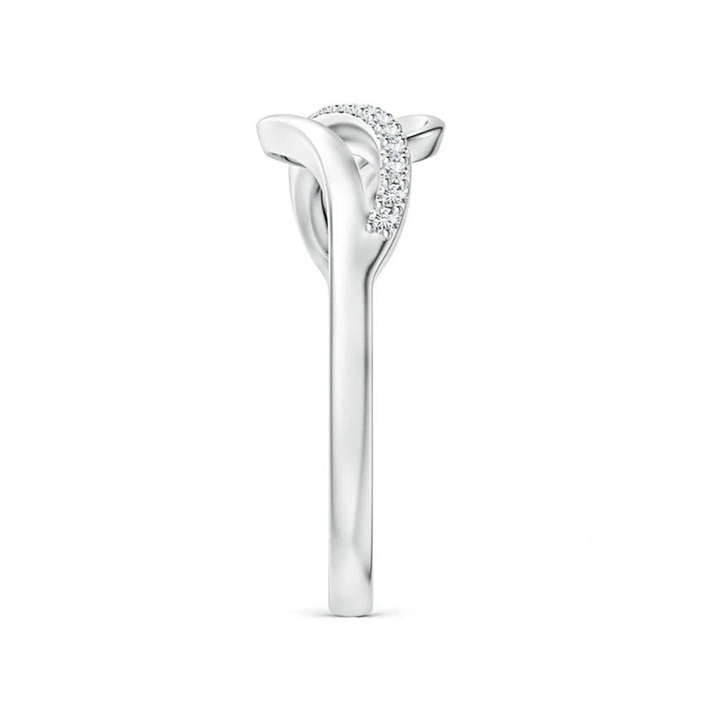 Lab Grown Diamond Swirl Twist Promise Ring for Women - 14K White Gold Engagement Band, Ethical & Affordable Jewelry Gift for Anniversary, Valentine's Day or Proposal