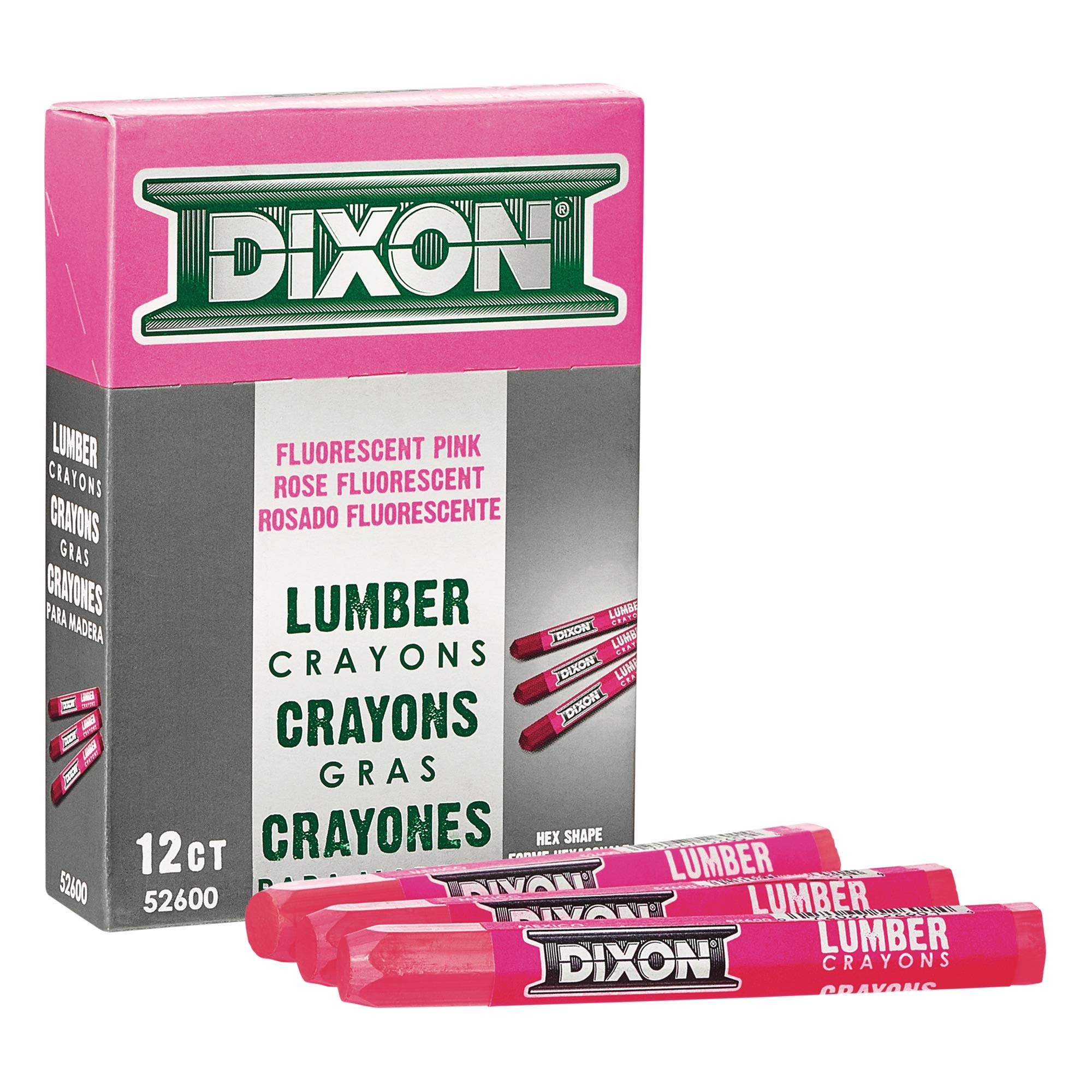 Dixon Industrial Lumber Crayons - High-Visibility Wood Marking Crayons for Construction, Carpentry & DIY Projects | Perfect for Lumber Yards, Framing & Woodworking