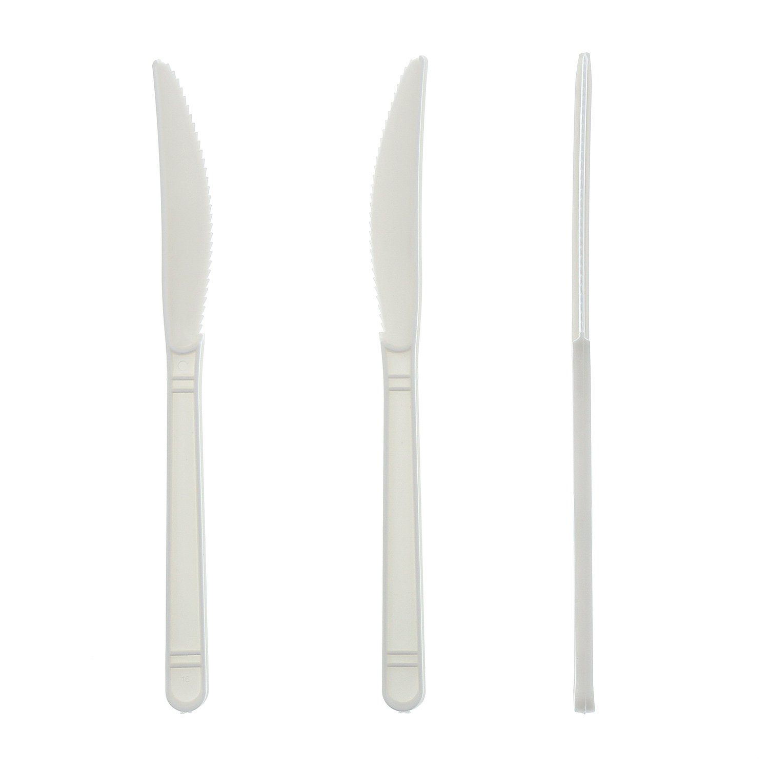 AmerCare White Heavy Duty Polypropylene Knives - Case of 1000 Disposable Cutlery for Restaurants, Catering & Parties - BPA-Free Plastic Knives Bulk Pack