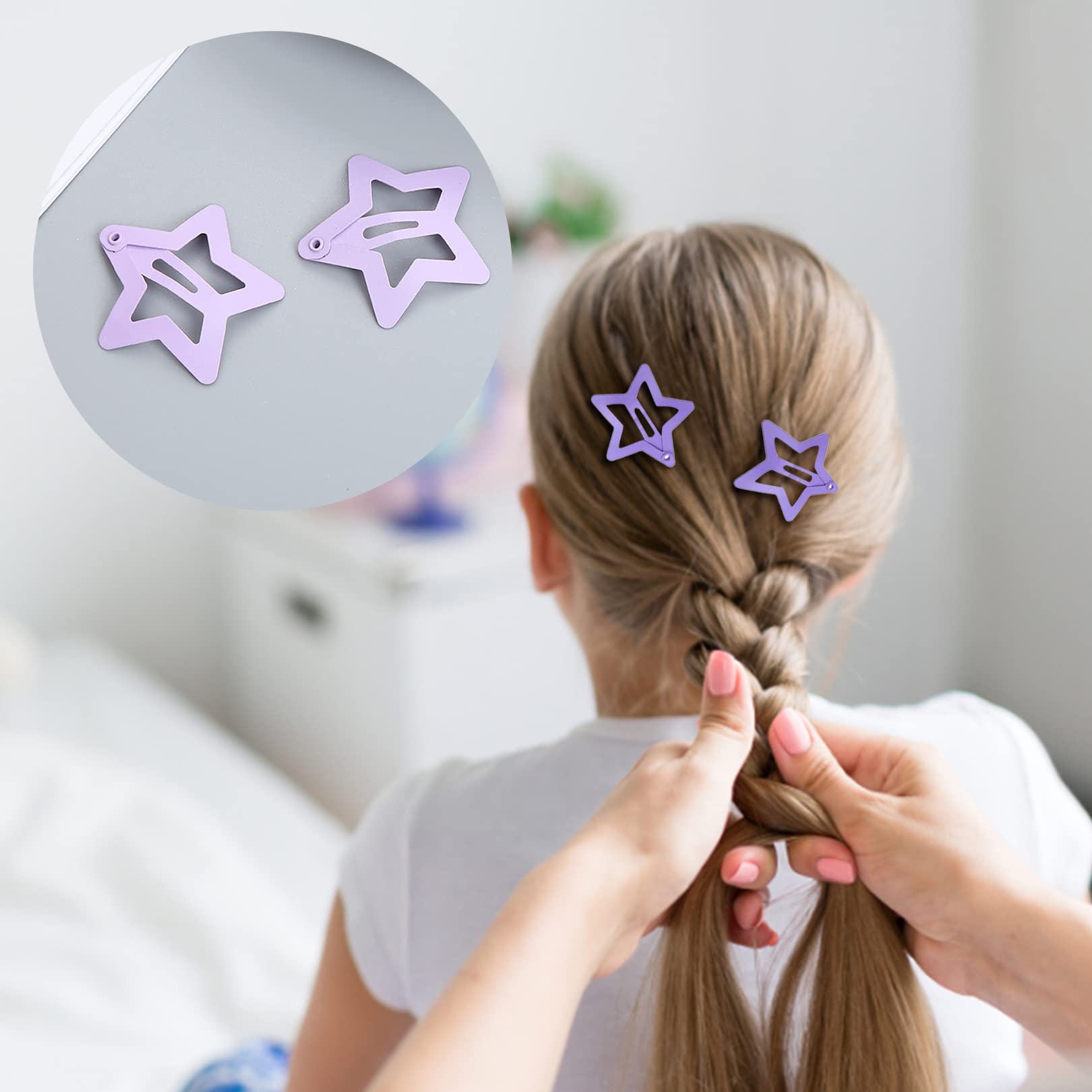 12pcs Star Snap Hair Clips for Toddlers - Non-Slip Cute Metal Hair Barrettes & Accessories - Mini Cartoon Star Hairpins for Baby Girls - Perfect for School, Parties & Daily Hair Styling