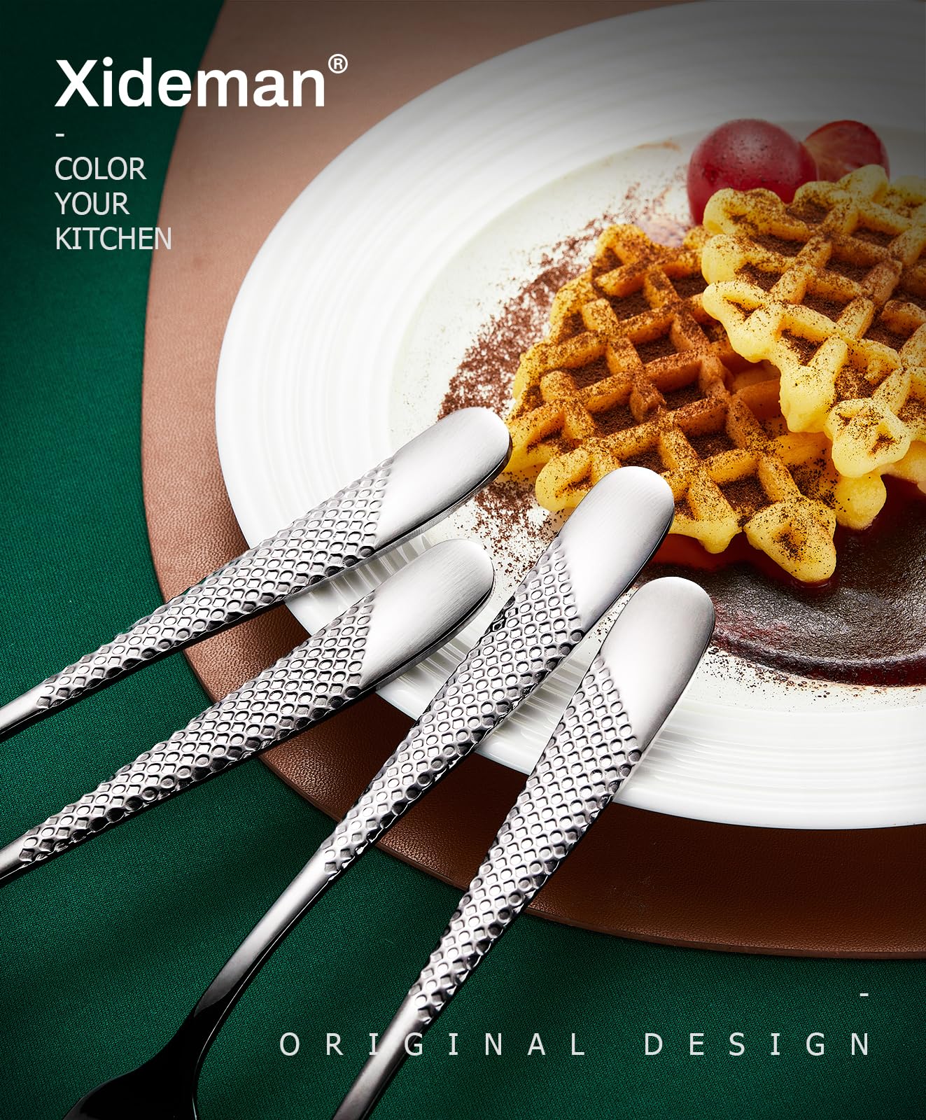 Xideman® 12-Piece Premium Hammered Salad Forks Set - 6.7 Inch 18/10 Stainless Steel Mirror Polished Dessert Forks - Dishwasher Safe Silverware for Home, Kitchen & Restaurant - Perfect for Dinner Parties, Catering & Fine Dining