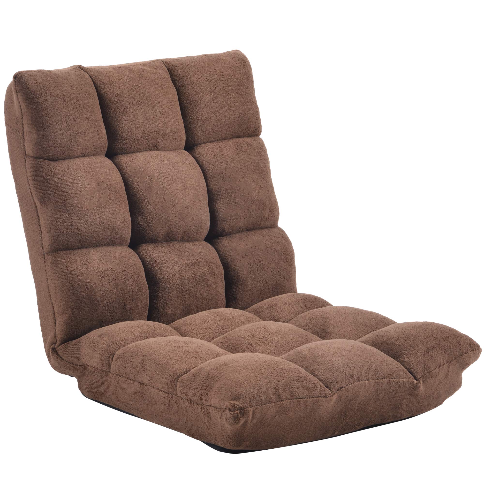 Simply-Me Adjustable Floor Sofa Bed - Foldable Fabric Upholstered Lazy Chair with Padded Support for Gaming, Reading & Meditation - Comfortable Kids & Adults Lounge Chair for Living Room, Bedroom & Dorm (Espresso)
