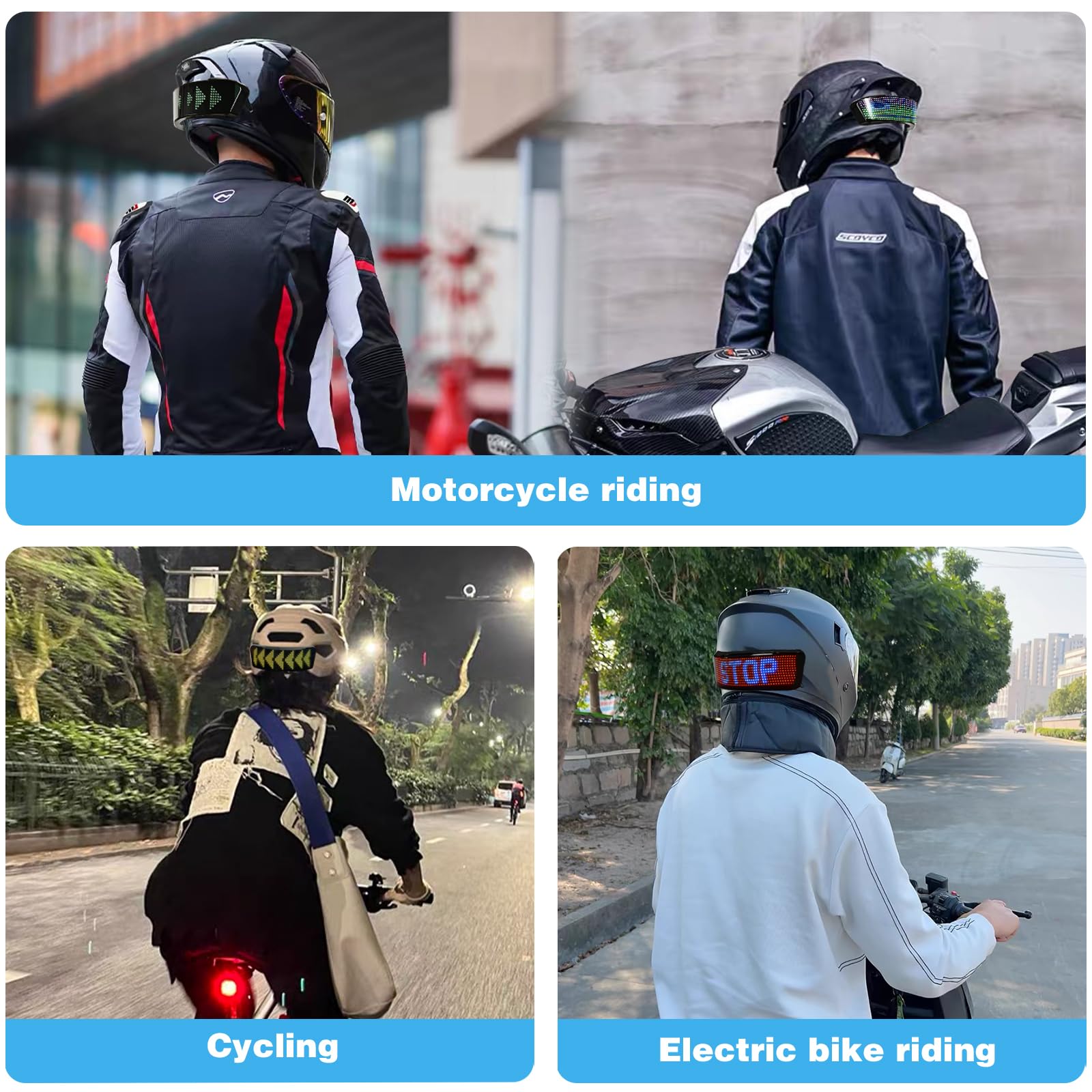 4 IN 1 Smart LED Helmet Light with Tail Light, Turn Signals, Speedometer & DIY App - Waterproof Motorcycle/Bike Helmet Accessory for Night Riding Safety (Black) - Perfect for Commuting, Night Cycling & Motorcycle Tours