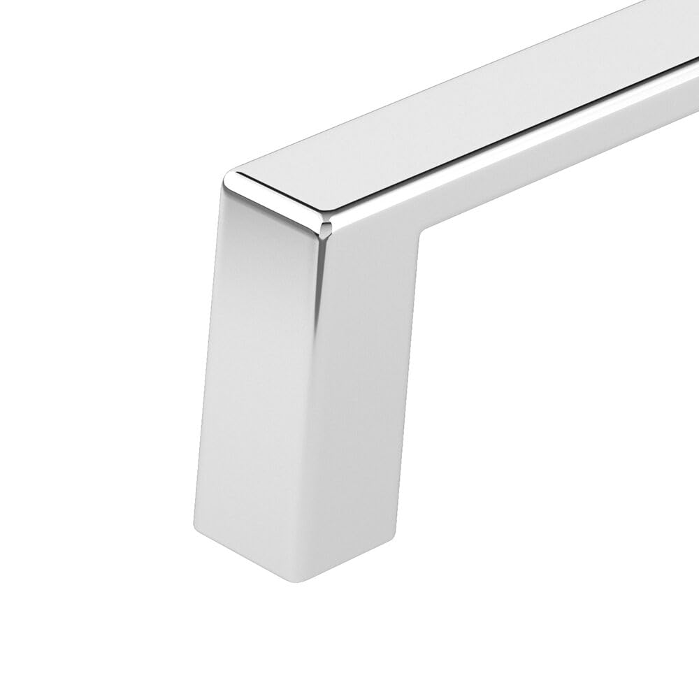 Modern Chrome Rectangular Cabinet & Drawer Pull Handle - 3 Inch (76mm) Center-to-Center - Richelieu Hardware BP10743140 Eglinton Collection - Perfect for Kitchen Cabinets, Bathroom Vanities & Furniture Upgrades