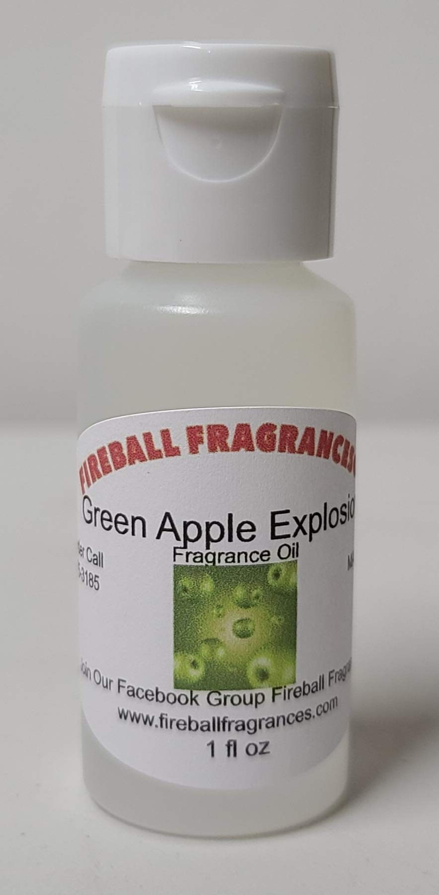 Fireball Fragrances Concentrated Green Apple Scented Oil - 4 Oz Bottle, DPG-Free for Safe Candle Making & Skincare | Fresh Apple Aroma for Home, Spa & DIY Projects