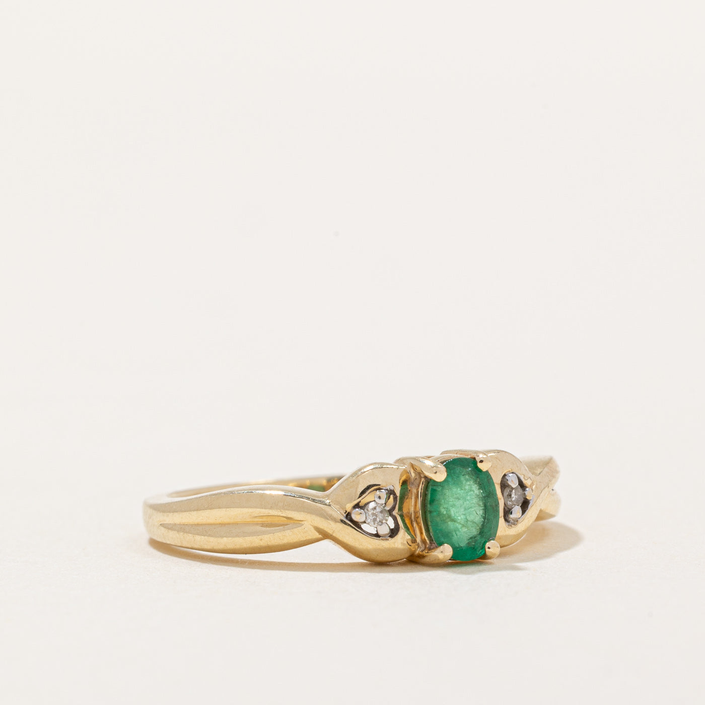 Emerald & Diamond Ring - 0.36ct Emerald & 0.01ctw Diamond Engagement Ring for Women, Size 7.25 | Perfect for Wedding, Anniversary & Special Occasions