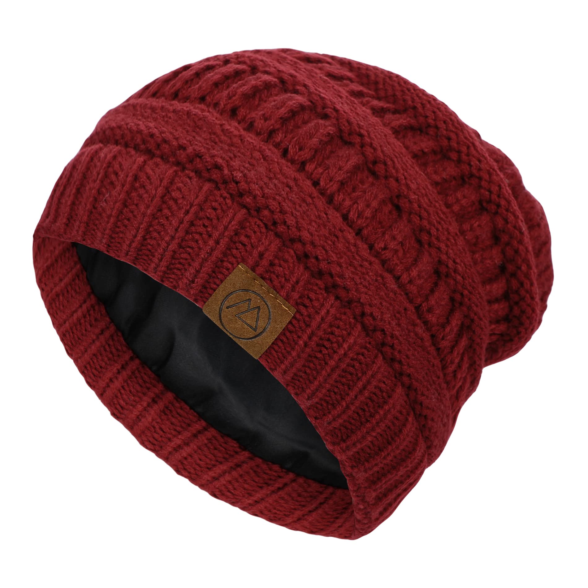 Women's Satin Lined Slouchy Beanie Hat - Soft Winter Skull Cap for Women & Men - Warm Sleep Cap for Cold Weather - American Fashion Trends
