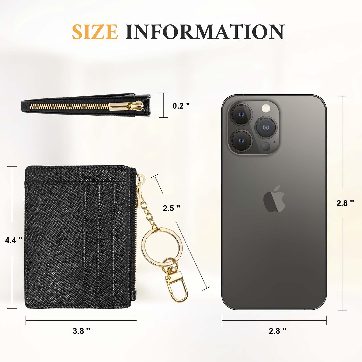 Slim Front Pocket Wallet for Women - RFID Blocking Credit Card Holder with Keychain | Minimalist Card Case for Everyday Use, Travel & Shopping