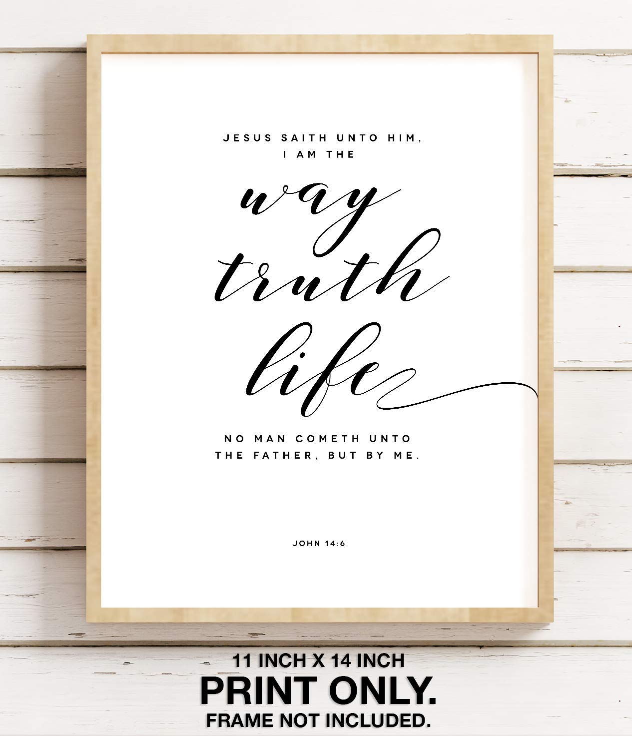John 11x14 Bible Verse Art Print - Farmhouse Wall Decor for Christian Home