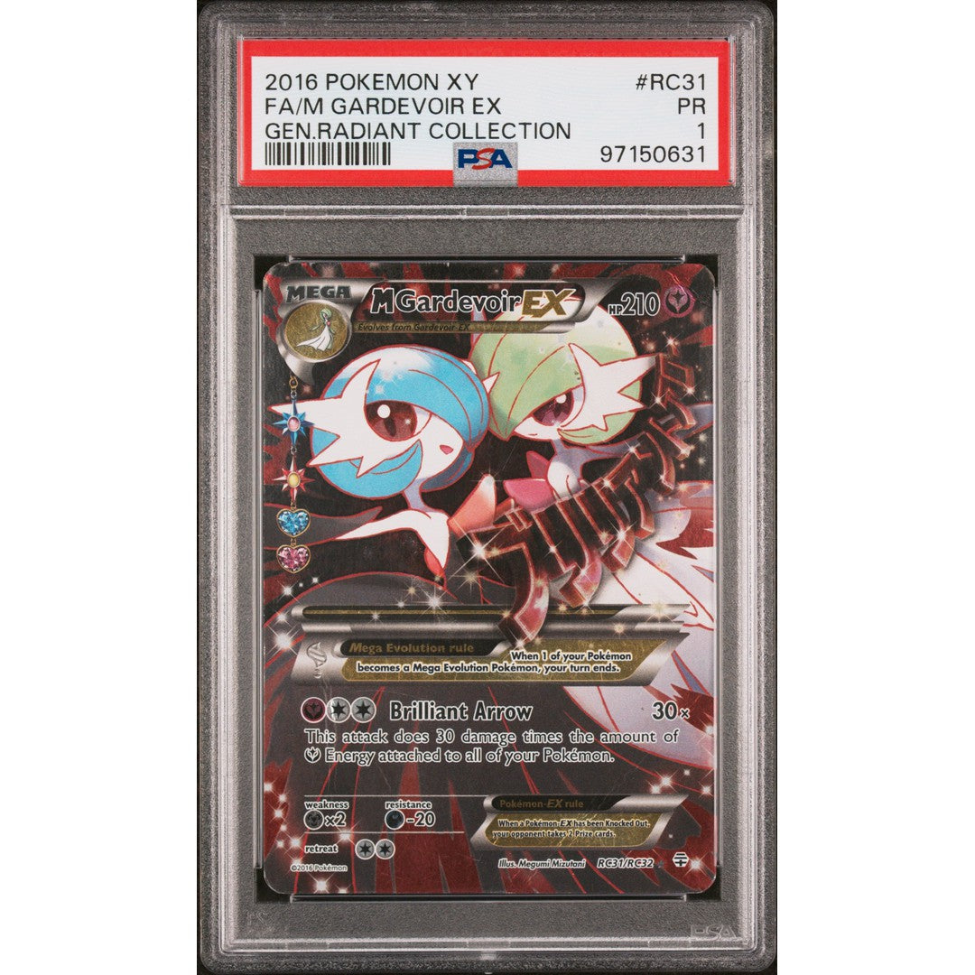 2016 Pokemon Generations Gardevoir RC31/RC32 PSA 1 Graded Trading Card - Rare Collectible for Pokemon Fans & Card Game Enthusiasts | Perfect for Display, Trading & Investment