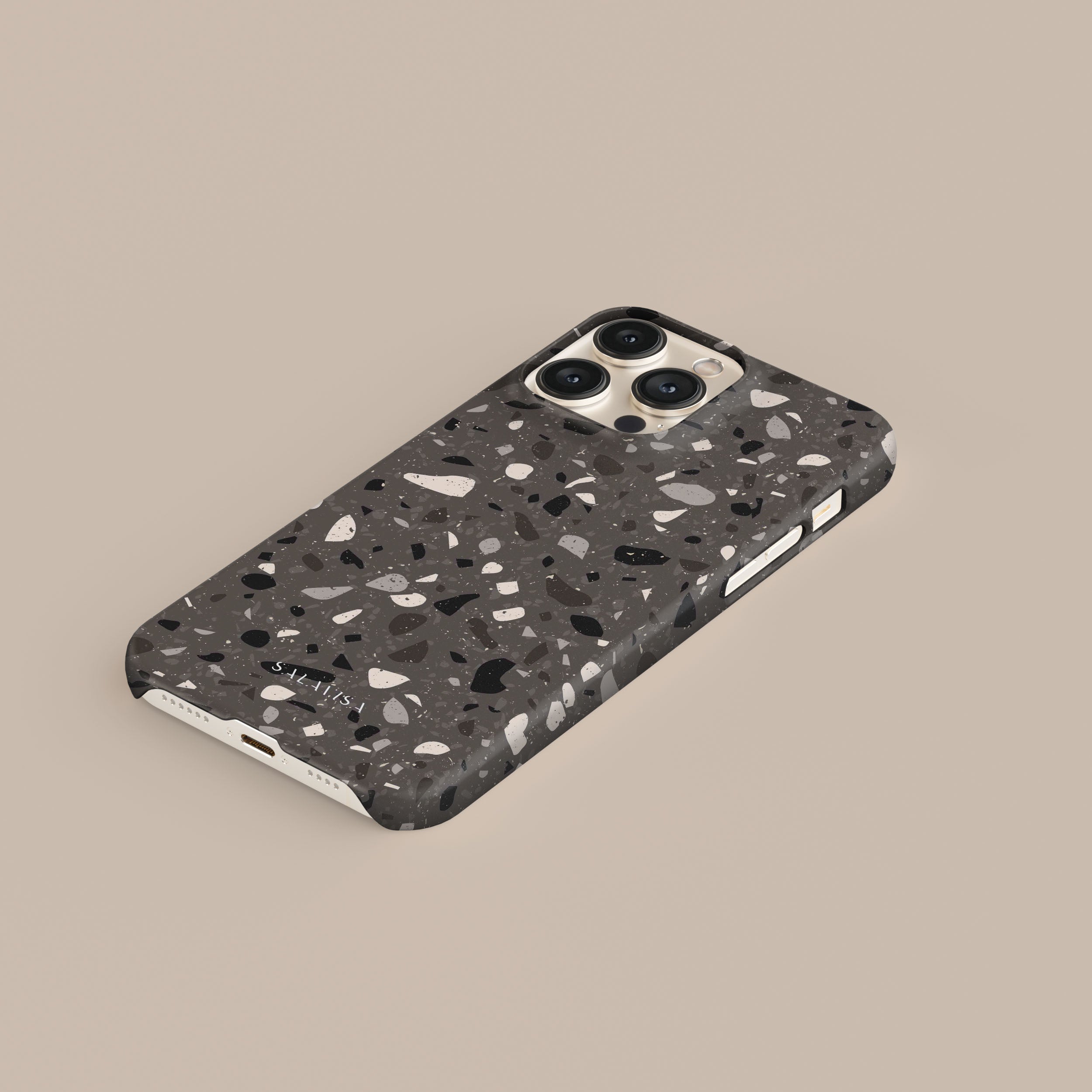 Brown Terrazzo Phone Case for iPhone & Samsung - Durable Marble Pattern Design, Slim Protective Cover - Perfect for Everyday Use, Travel & Gifting