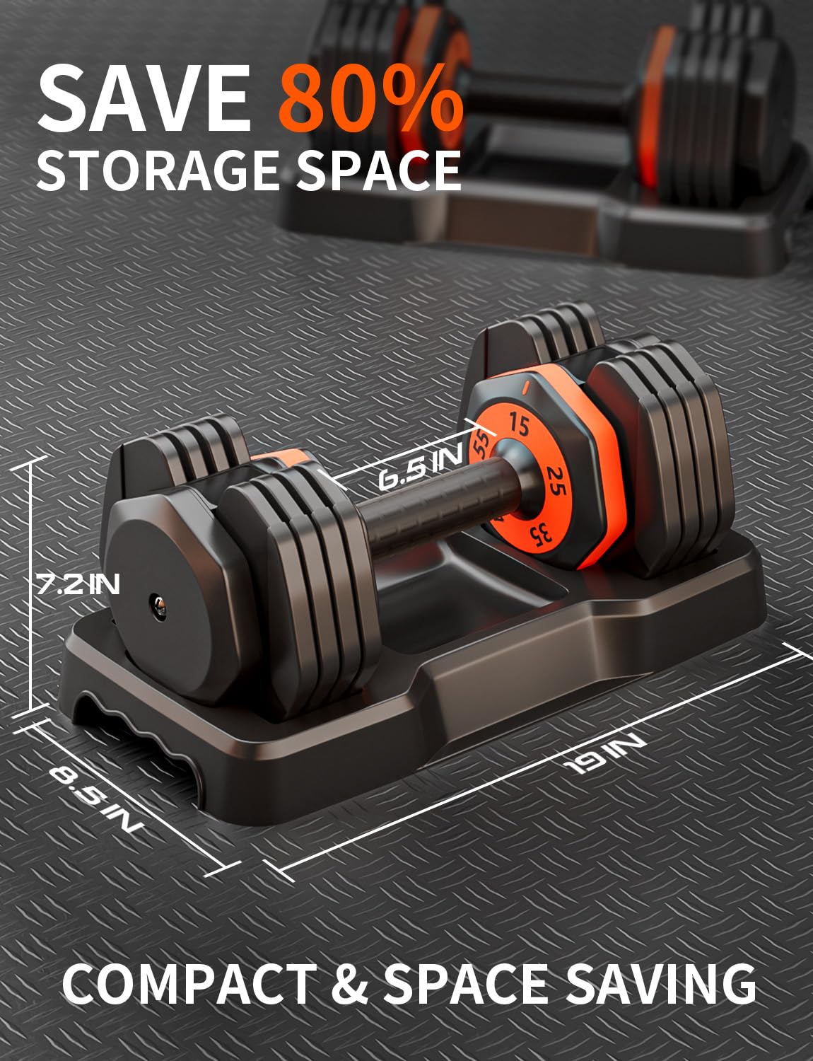 LEEKEY Adjustable Dumbbells Set - 5-50lbs Quick Change Weight with Anti-Slip Handles for Home Gym, Strength Training & Full Body Workout - Perfect for Men & Women Fitness Enthusiasts