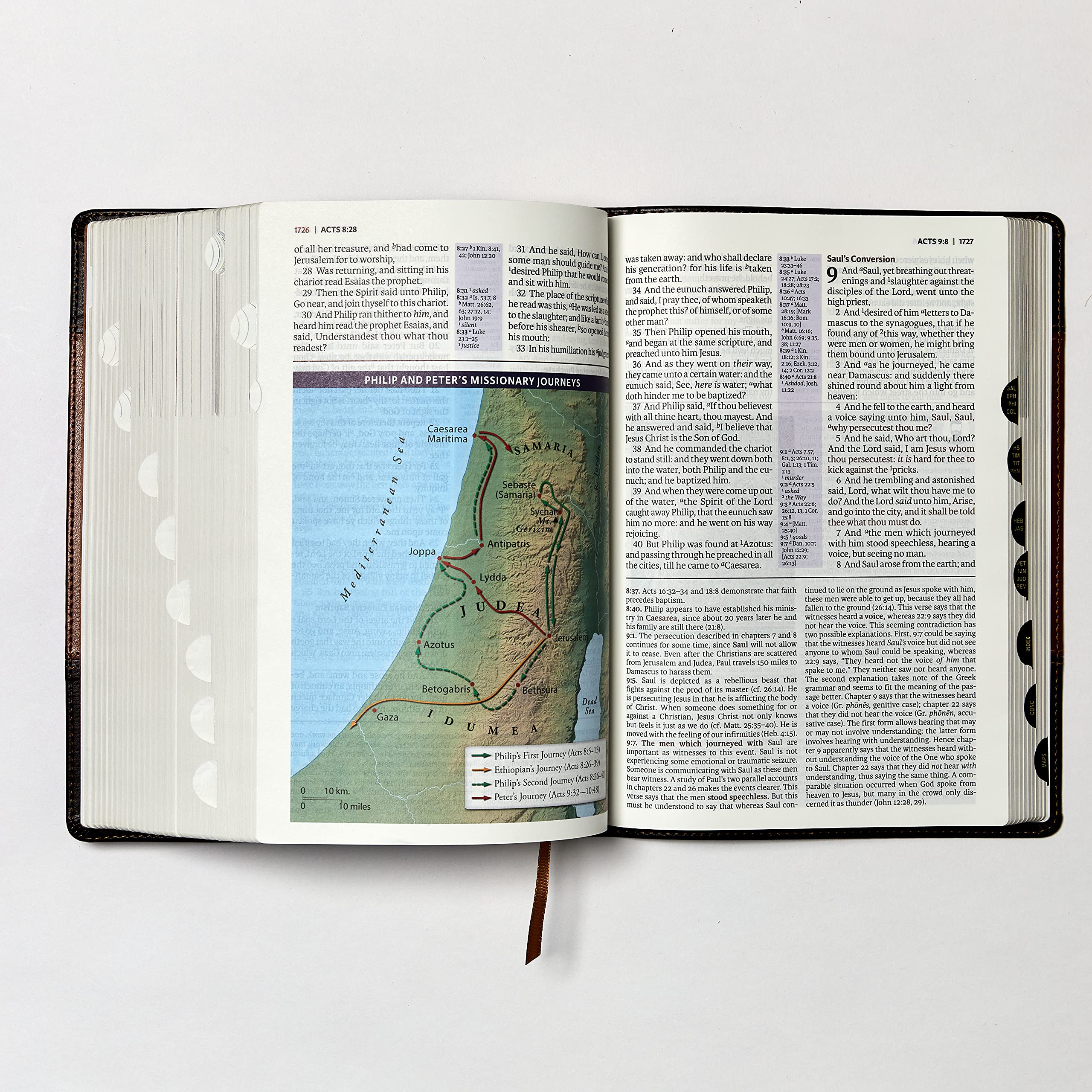 KJV The King James Study Bible - Bonded Leather, Brown, Thumb Indexed, Red Letter, Full-Color Edition | Holy Bible King James Version | Perfect for Church, Bible Study & Personal Devotion