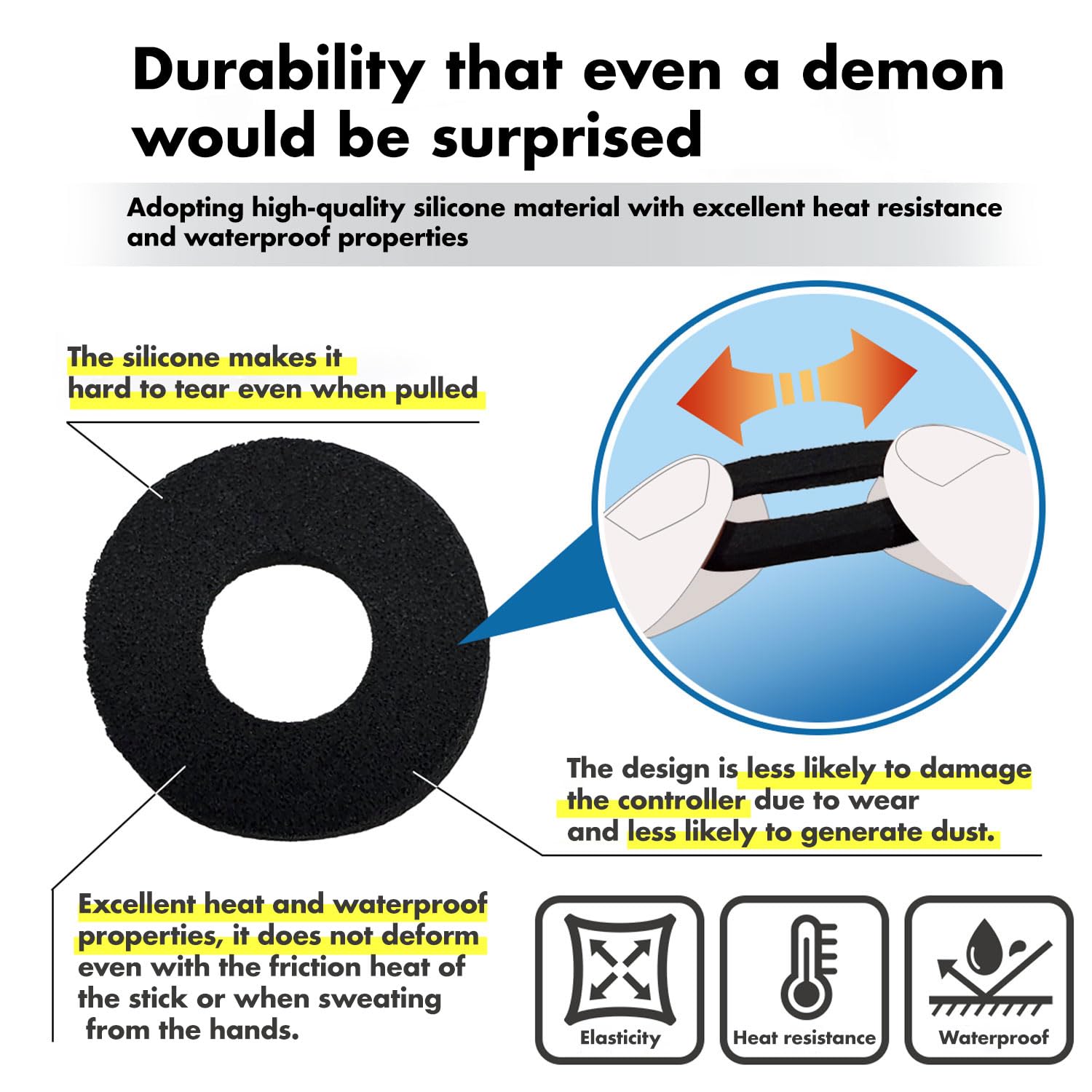 OniAim Precision Rings Orange Demon - AIM Assist Motion Control Gaming Accessories for PS5, PS4, Xbox Series X/S, PC Gamepads, Nintendo Switch Pro & Scuf Controllers - Made in Japan (6 Soft Rings) - Improve FPS Shooting Accuracy for Call of Duty, Fortnite & Apex Legends