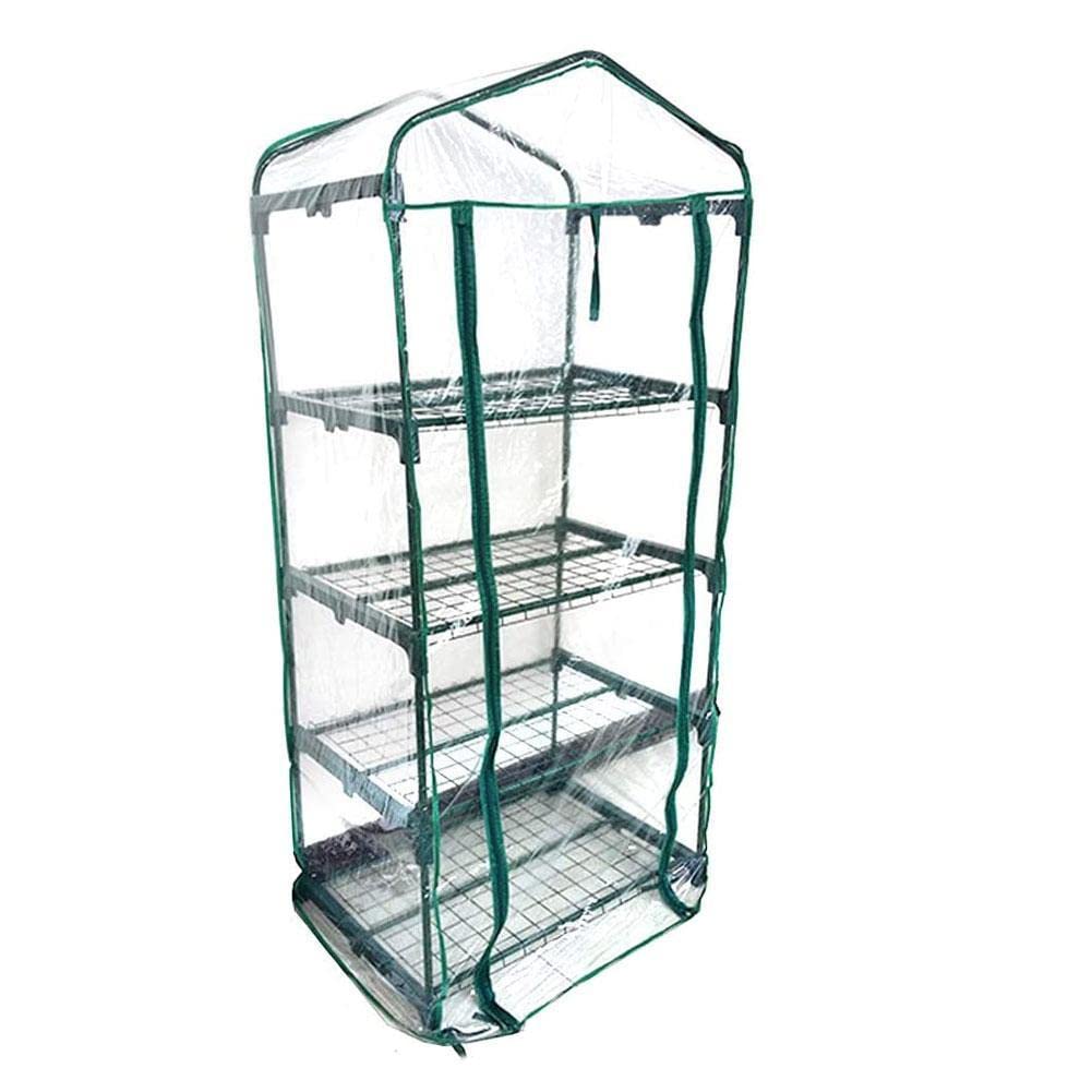 QAQE Mini Greenhouse Tent for Plants - Portable & Durable PVC Cover with Roll-Up Zipper Door - Small Gardening Greenhouse for Indoor/Outdoor Use in Garden, Patio, Balcony - Perfect for Seed Starting & Plant Protection