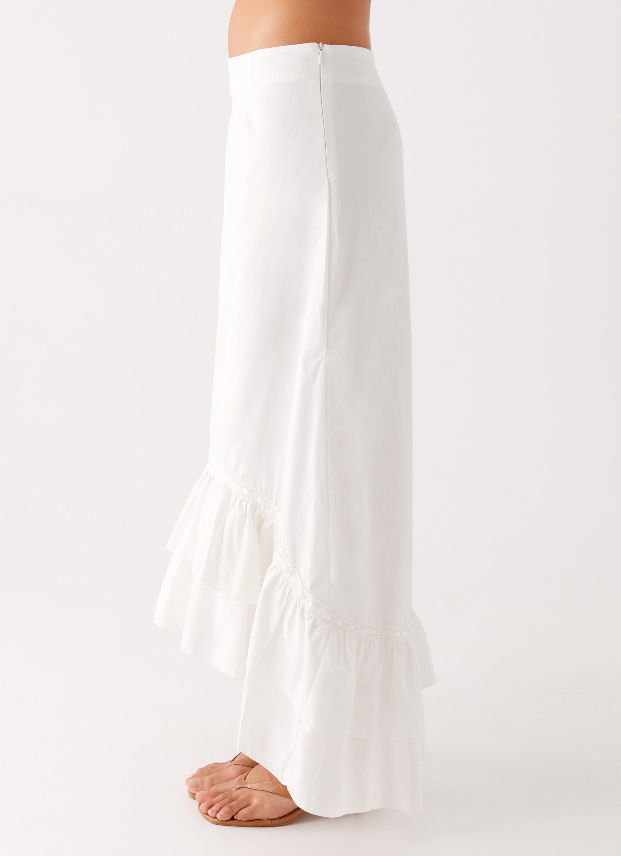 Alessandra Women's Maxi Skirt - Flowy White Long Skirt for Summer, Beach, Boho Chic Outfits & Casual Wear