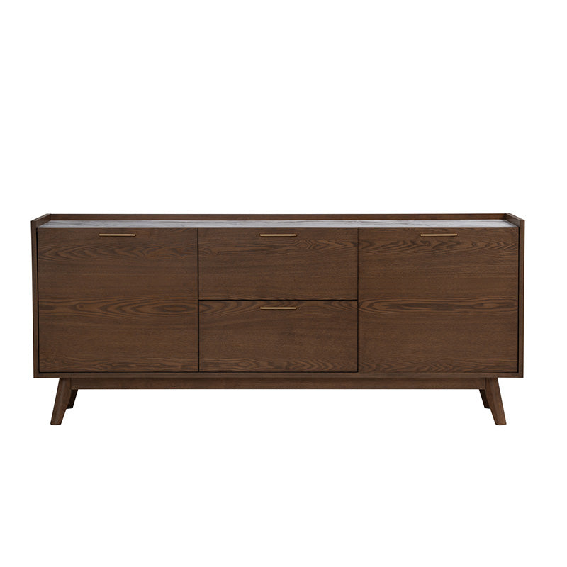 BREDA 160cm Walnut Sideboard Buffet - Modern Dining Room Storage Cabinet for Kitchen, Living Room & Entryway Organization