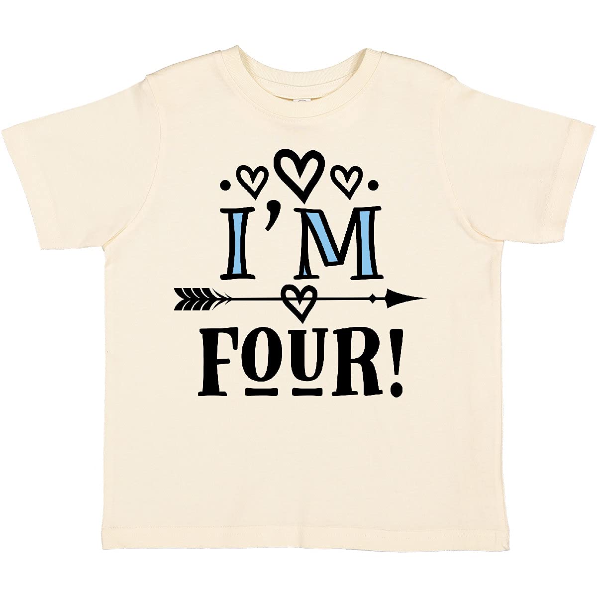 Inktastic 4th Birthday Arrow Toddler T-Shirt for 4 Year Old Kids - Cute Birthday Outfit for Boys & Girls