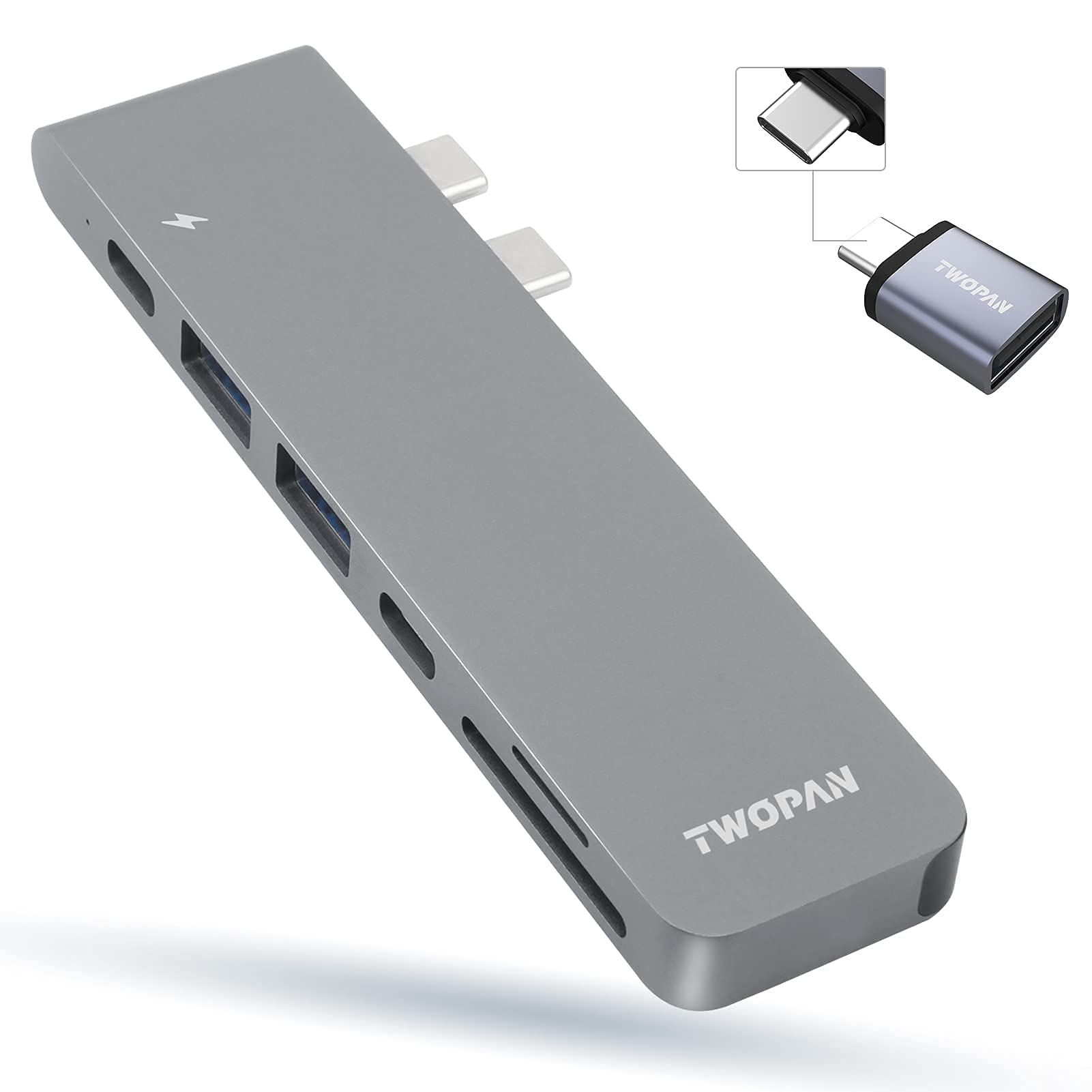 MacBook Pro USB C Hub & USB C to USB 3.0 Adapter - 7-in-1 Multi-Port Adapter for MacBook Air/Pro 2021-2019, 13