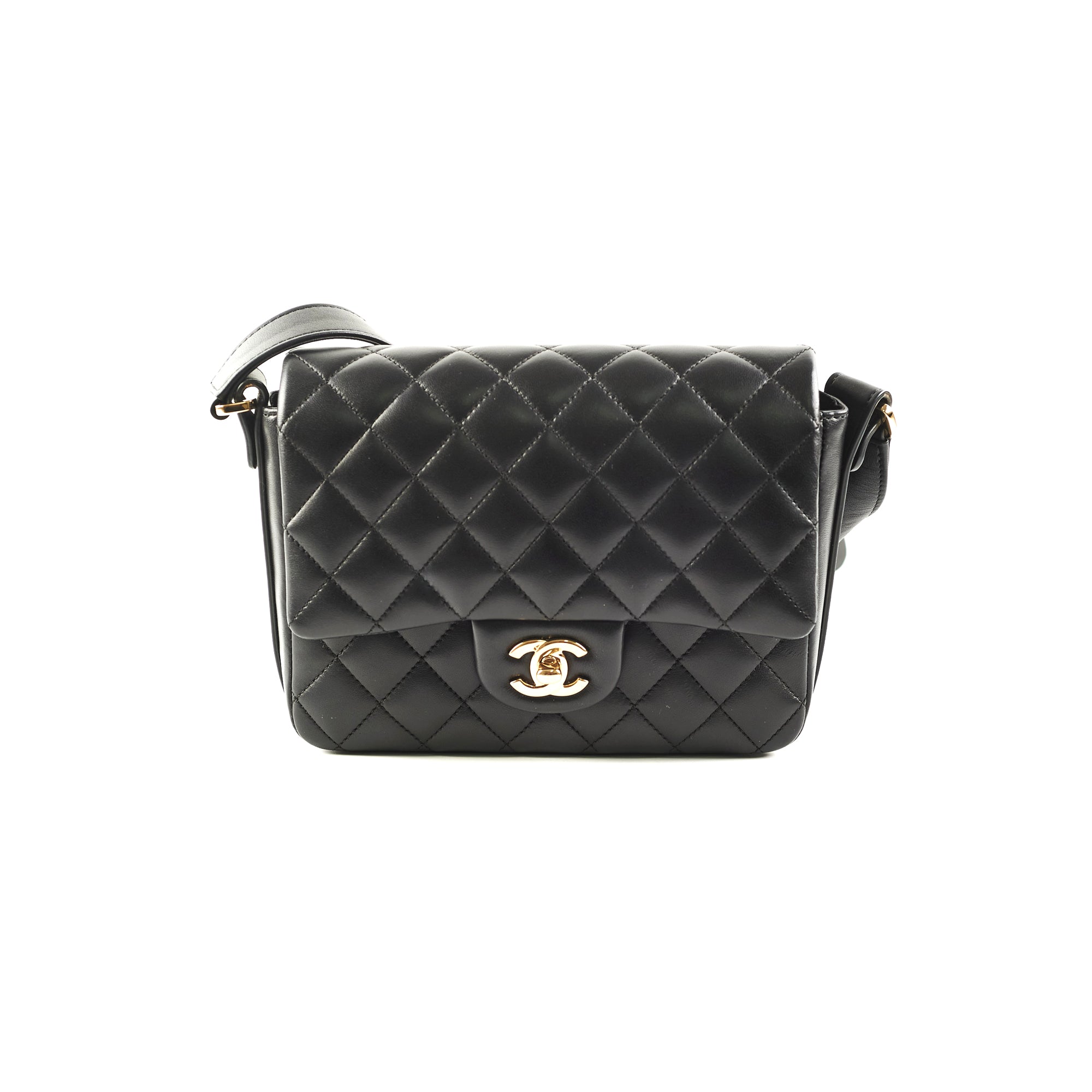 Chanel Classic Flap Bag Lambskin Leather Black - Luxury Designer Handbag for Women, Perfect for Parties, Work & Everyday Use