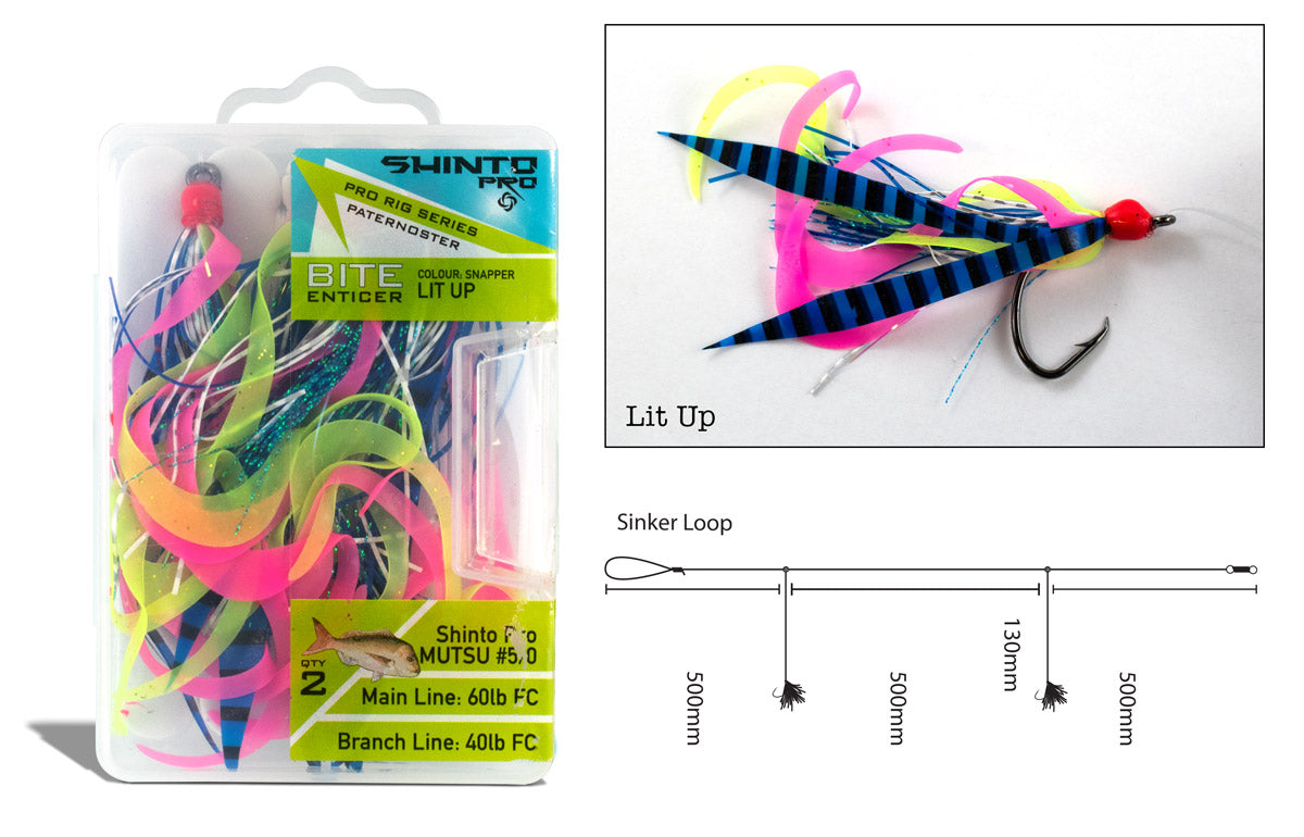 Bite Enticer Mutsu Paternoster Rigs - Size #5/0 & #7/0 - Saltwater Fishing Lures for Offshore and Deep Sea Angling