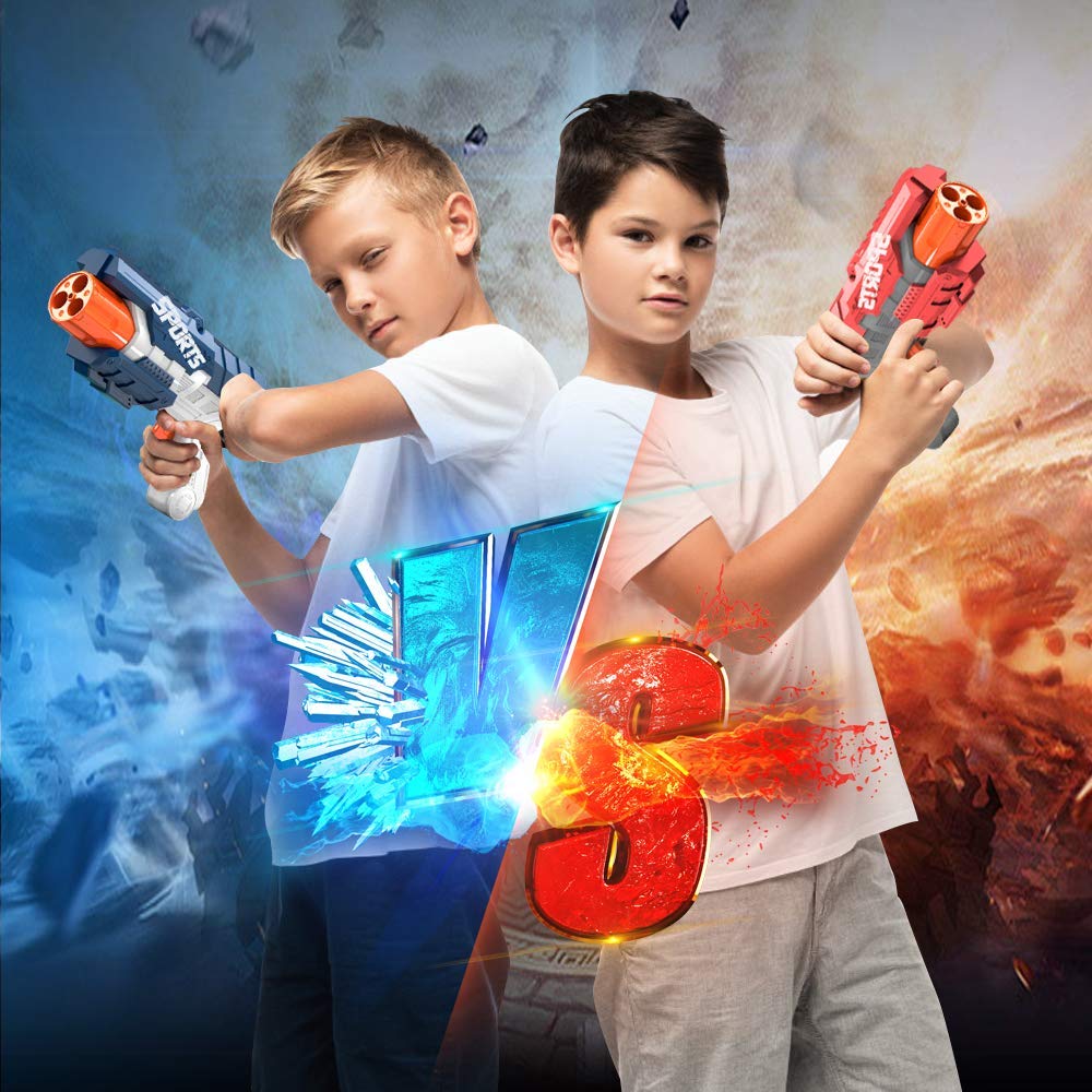 POKONBOY 4 Pack Foam Blaster Guns - Compatible with Nerf Guns & Bullets, Toy Guns for Boys & Girls with 80 Pack Refill Darts - Fun Hand Gun Toys for Kids Ages 6-8 - Perfect for Birthday Gifts, Christmas Presents & Outdoor Nerf Battles