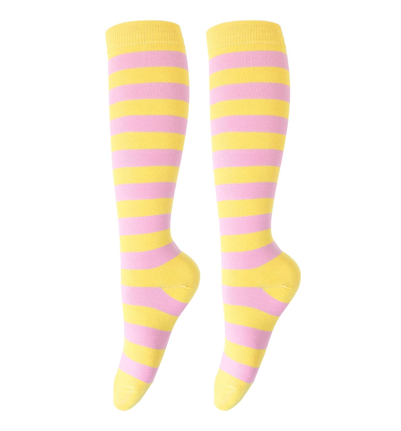 Benefeet Women's Knee High Striped Socks - Colorful Novelty Athletic Tube Socks for Women & Girls - Perfect for Running, Yoga, and Casual Wear