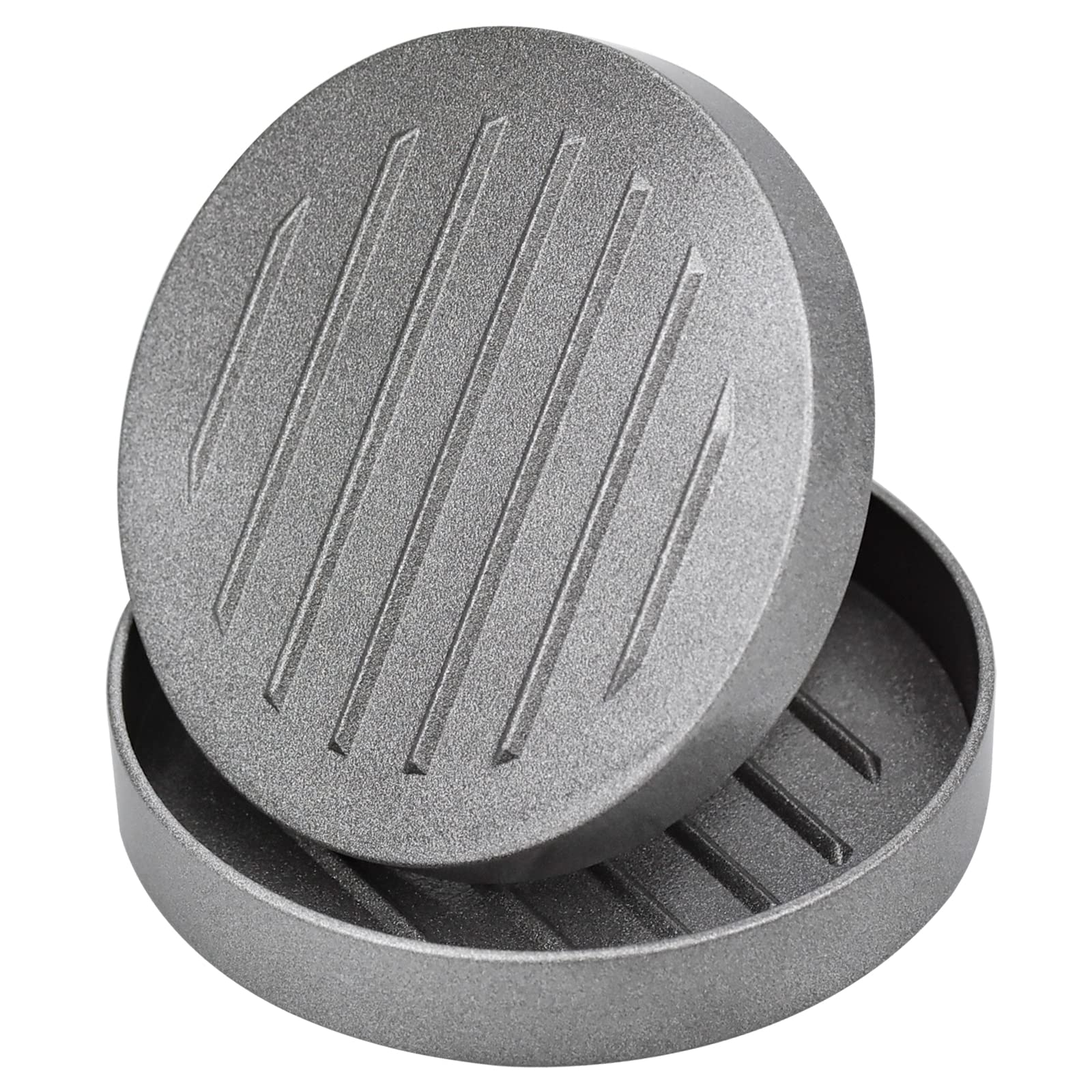 Stainless Steel Burger Press with 100 Patty Papers - 2 Pack 11.5cm Hamburger Patty Maker for BBQ, Grilling, Picnics & Backyard Parties - Perfect for Making Juicy Homemade Burgers & Meat Patties