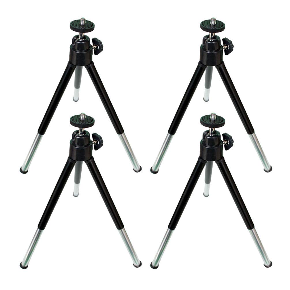 4-Pack Adjustable Phone Tripod Stand - Telescopic Mobile Phone Holder for iPhone, Samsung & Smartphones - Perfect for Live Streaming, Vlogging, Selfies & Video Calls - Desktop & Travel Use