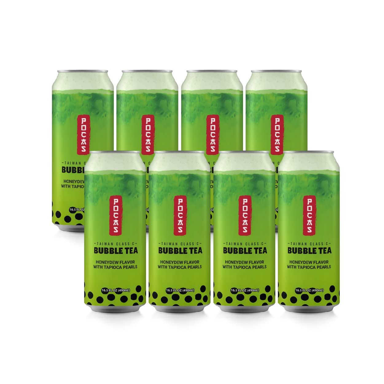 Premium Honeydew Bubble Tea Kit with Tapioca Pearls - 8 Pack (16.5 oz) | Authentic Asian Milk Tea Drink | Refreshing Boba Tea for Summer Parties, Office Snacks & Home Relaxation