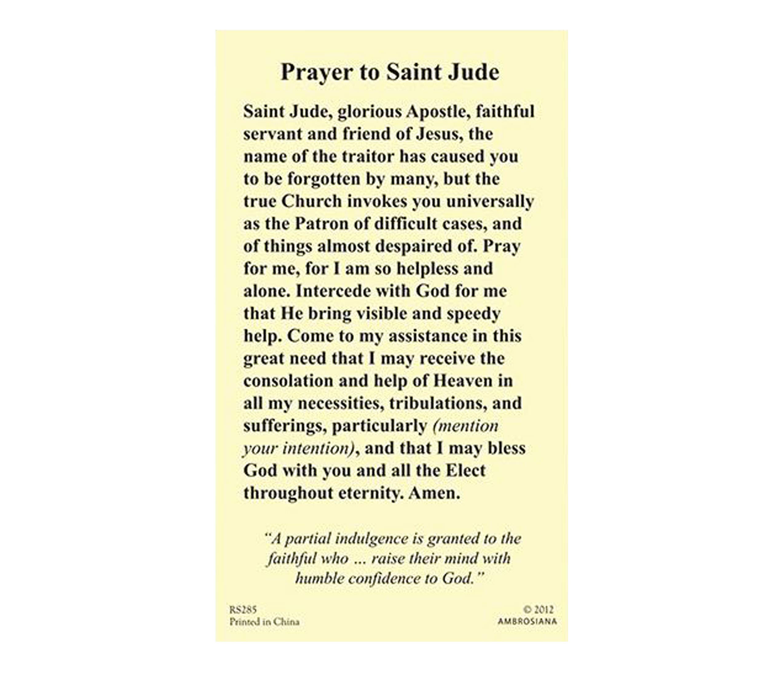 St. Jude Religious Holy Cards - 10 Pack Prayer Cards with St. Jude Prayer on Back - Premium Cardstock for Devotion, Gifts & Church Events