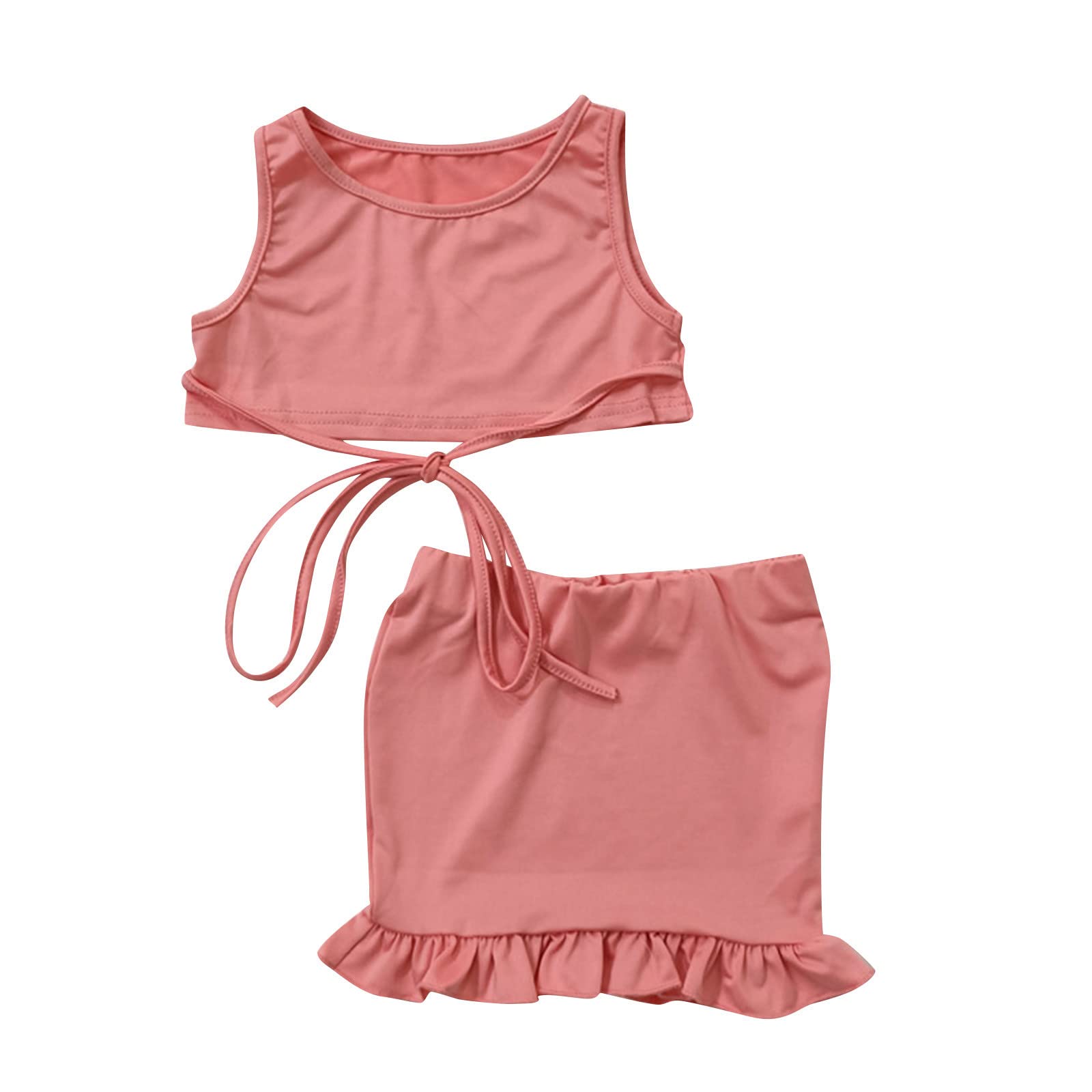 Newborn Baby Girl Clothes Set - 2PCS Summer Outfit with Sleeveless T-Shirt & Short Skirt | Cute Toddler Costume for Playtime, Beach & Photo Shoots