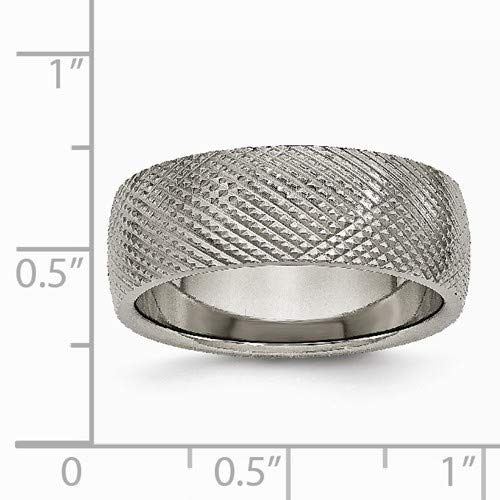 8mm Grey Titanium Textured Wedding Band for Men - Durable & Comfortable Ring for Everyday Wear, Anniversaries & Special Occasions