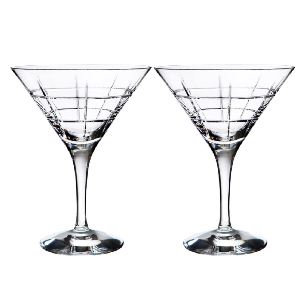 Orrefors Street Martini Glasses Set of 2 - Premium Crystal Cocktail Glasses for Martinis, Cocktails & Entertaining - Perfect for Home Bars, Parties & Gifts