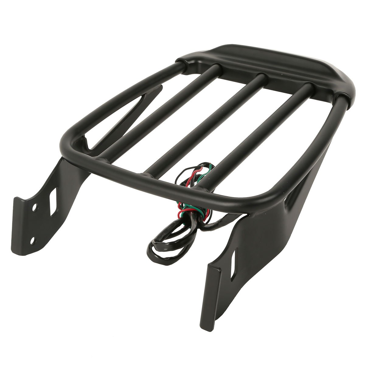 XFMT Detachable Two-Up Luggage Rack with LED Lights for Harley Sportster XL Dyna Softail 2004-2017 - Perfect for Long Rides & Road Trips