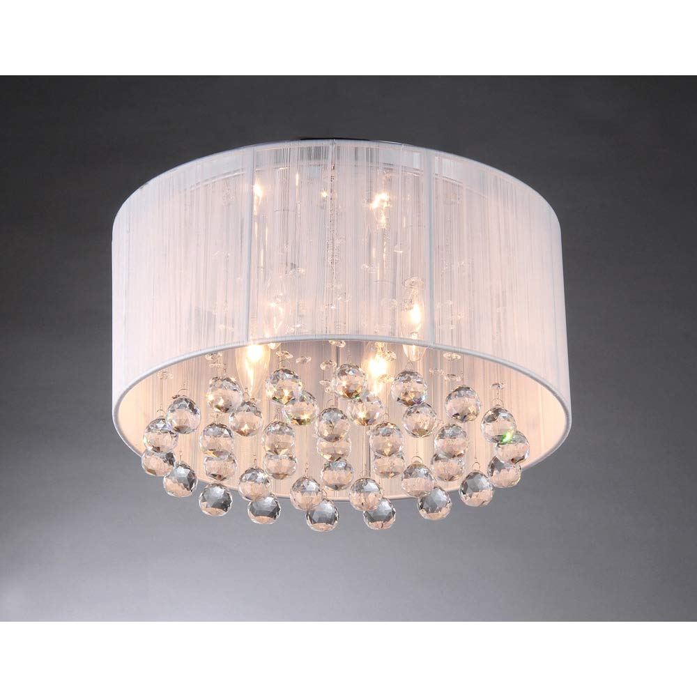 Modern White Chandelier - Contemporary & Traditional Iron Ceiling Light Fixture for Dining Room, Bedroom, or Living Room Decor