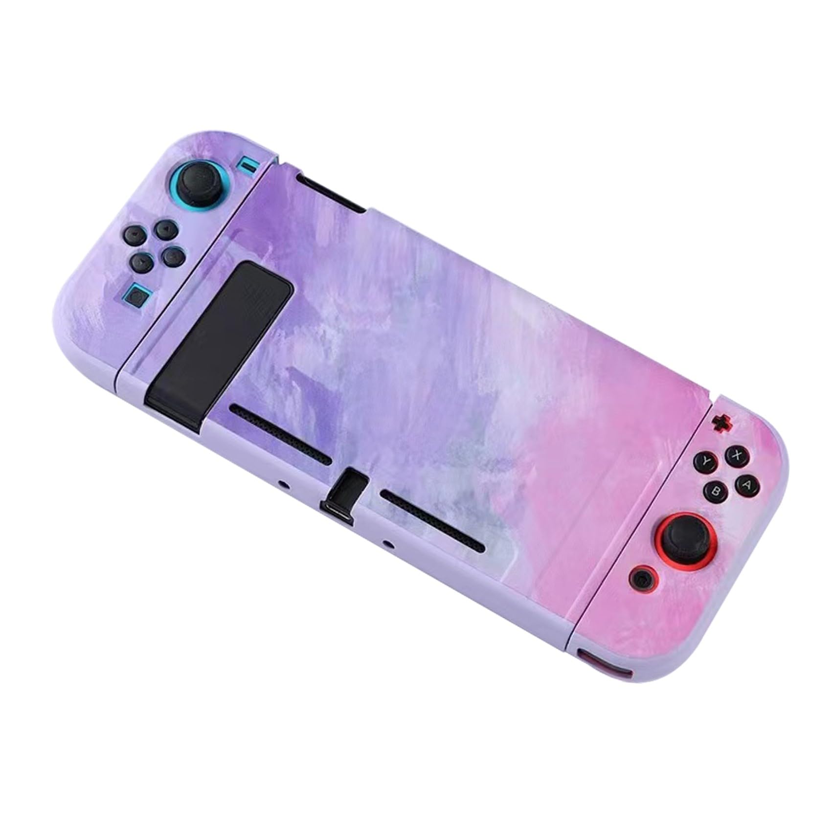 Nintendo Switch Skin Case - Soft TPU Protective Shell for Switch Console & Controllers | Shock-Absorption, Anti-Scratch Cover for Comfortable Gaming (Purple) | Perfect for Travel, Home & On-The-Go Protection