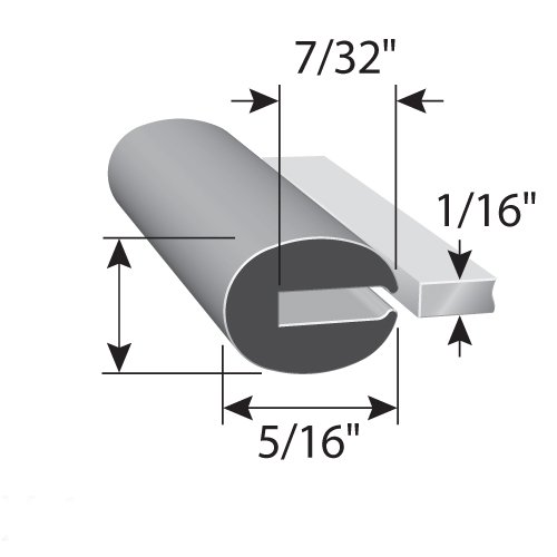 TRIM-LOK Black Neoprene Rubber Edge Trim - 1/16