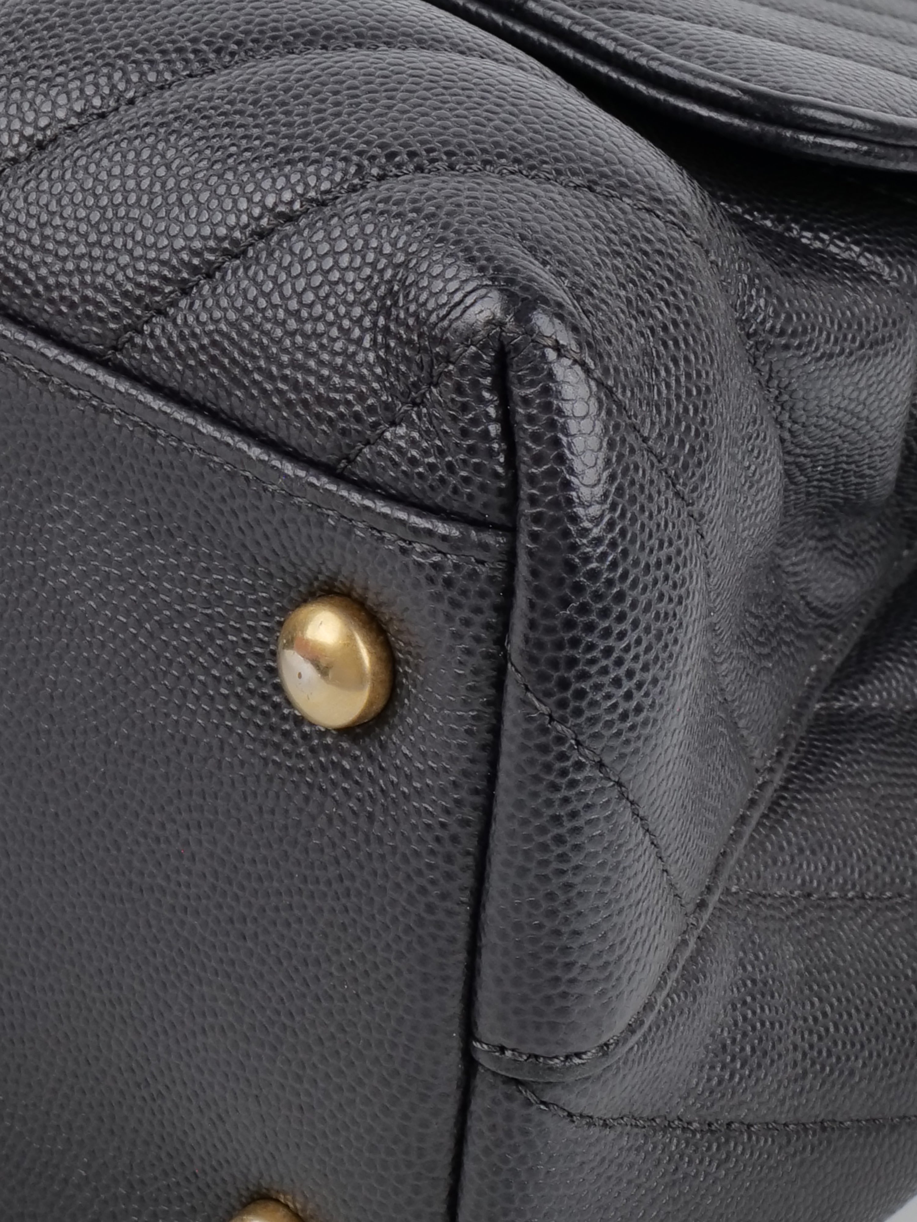 Chanel Medium Coco Handle Bag in Dark Grey with Gold Hardware - Luxury Designer Handbag for Women, Perfect for Work, Evening & Special Occasions