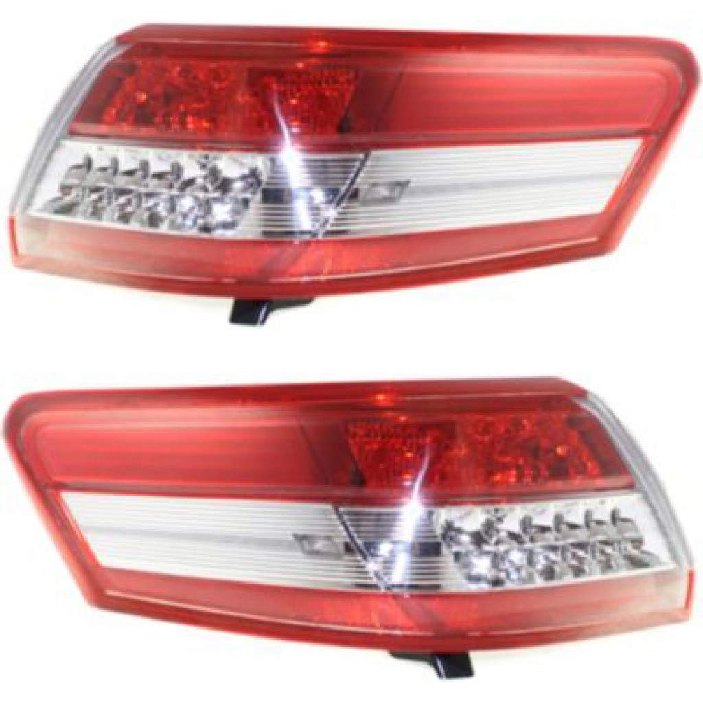 2010-2011 Toyota Camry LED Tail Light Assembly Pair - Driver & Passenger Side with CAPA Certified Bulbs (TO2804106/TO2805106) | Direct Replacement for OEM 81560-06340 & 81550-06340 | Perfect for Night Driving Safety & Style Upgrade